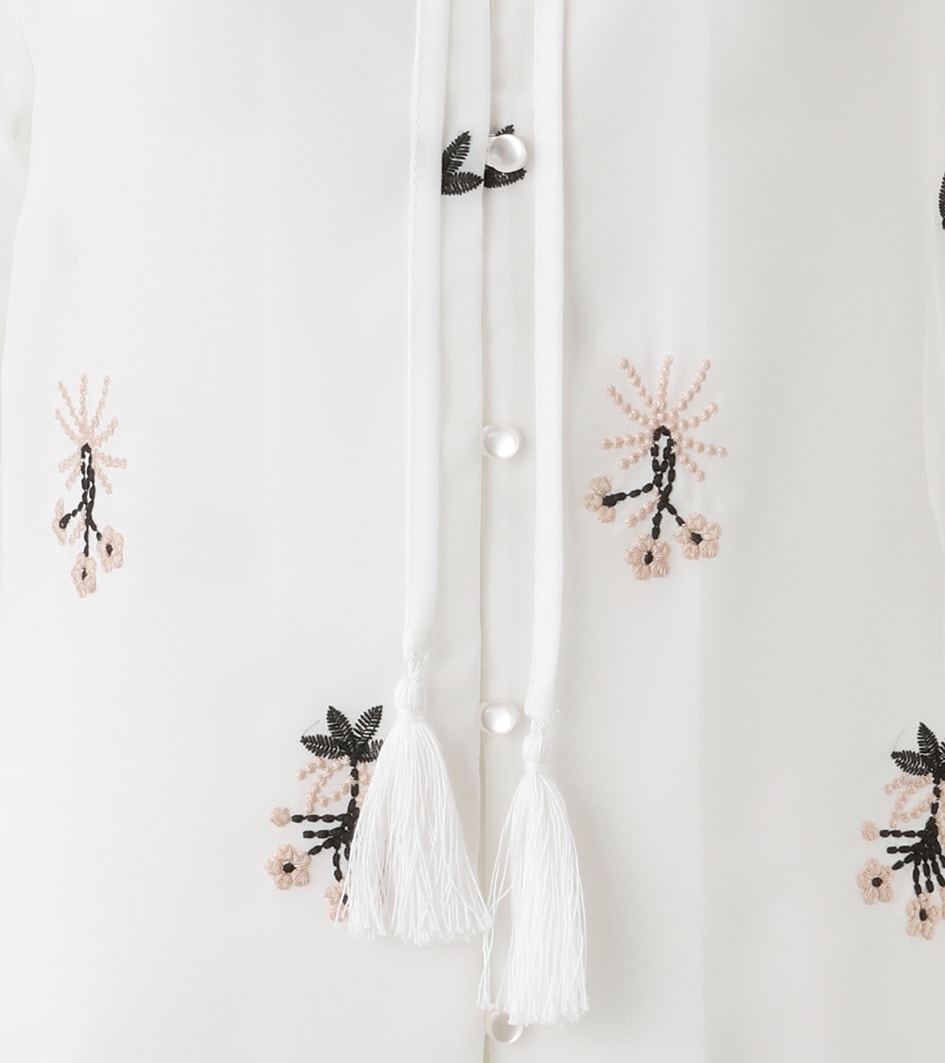 Aniston SELECTED Chiffonbluse mit modischer Blumenstickerei - NEUE KOLLEKTION