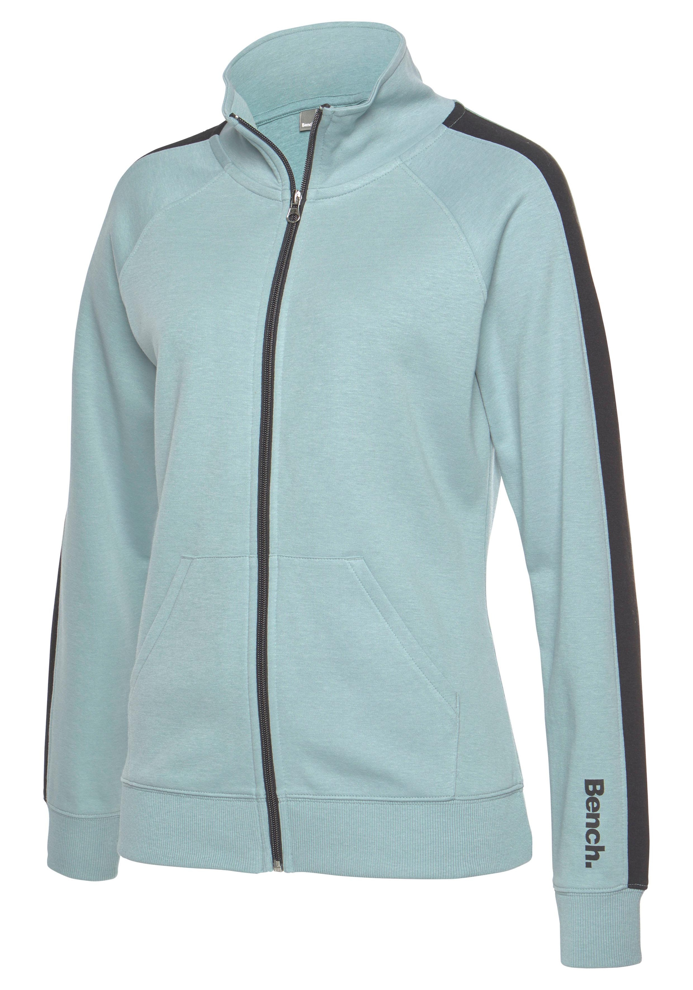 Bench. Loungewear Sweatjacke, mit Seitenstreifen und Stehkragen, Loungeanzug