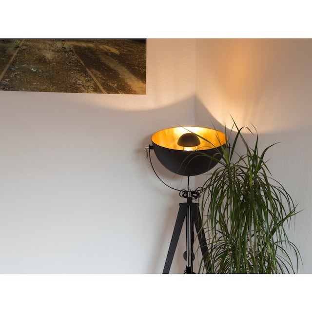 Leonique Stehlampe »Elenoire«, 1 flammig-flammig, Stehleuchte, Höhe  verstellbar, schwarz / goldfarben online kaufen | mit 3 Jahren XXL Garantie