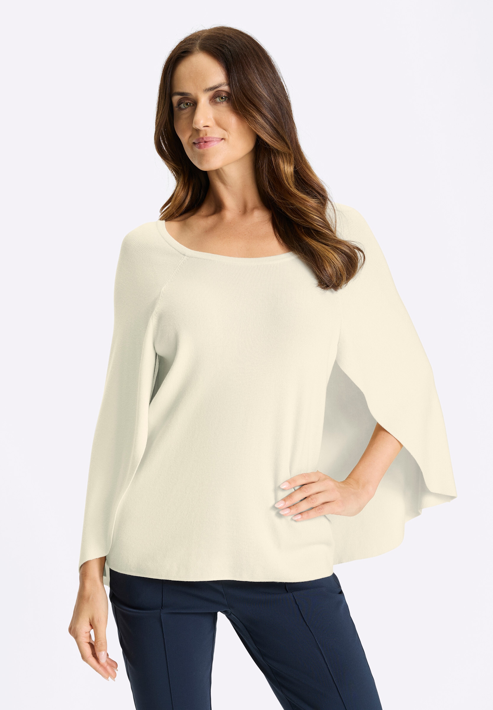 heine Strickpullover »Pullover Feinstrickpullover im Poncho-Style«