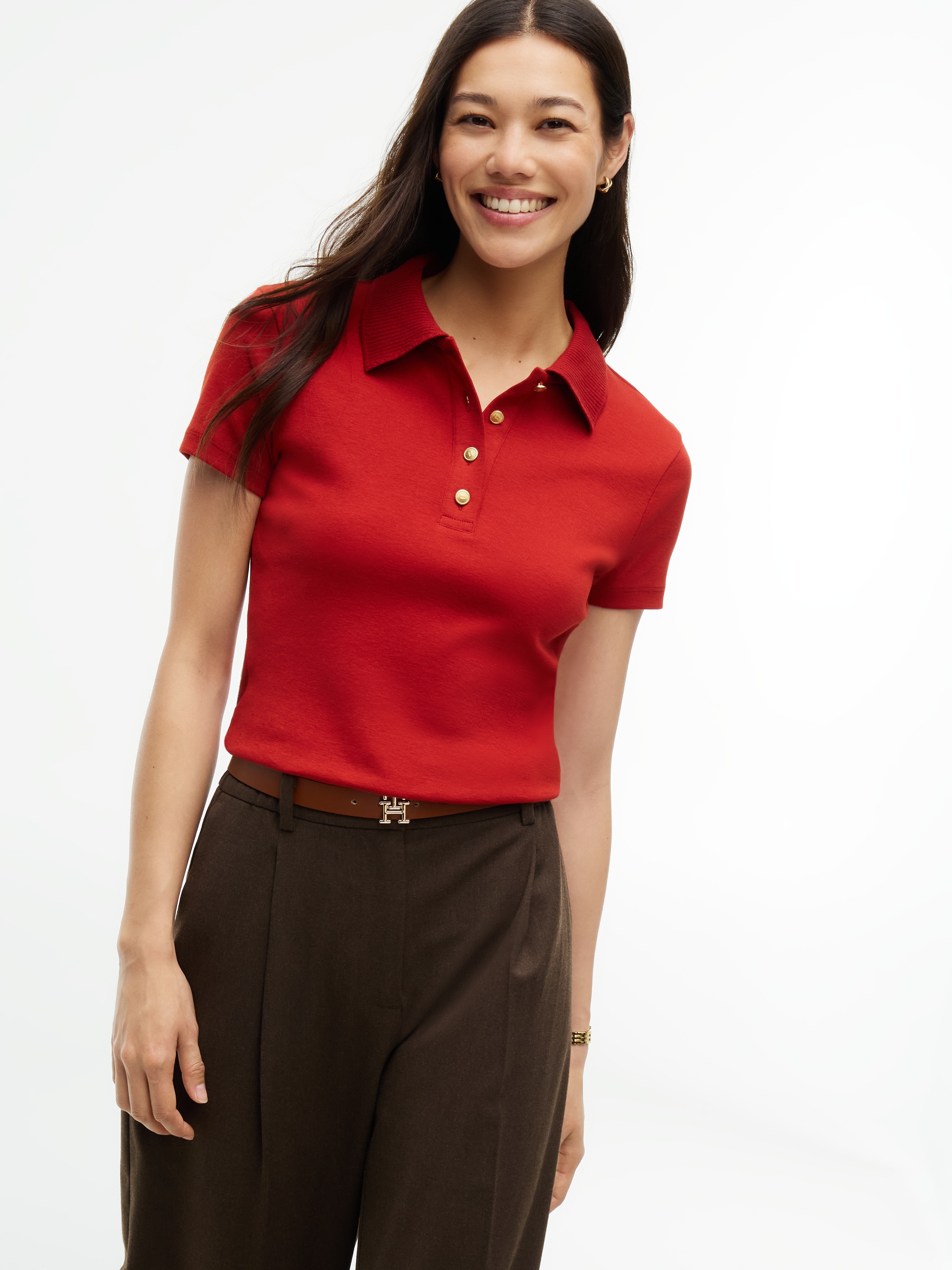 Tommy Hilfiger Poloshirt »GOLD BUTTON REG S/S POLO« Baumwolle