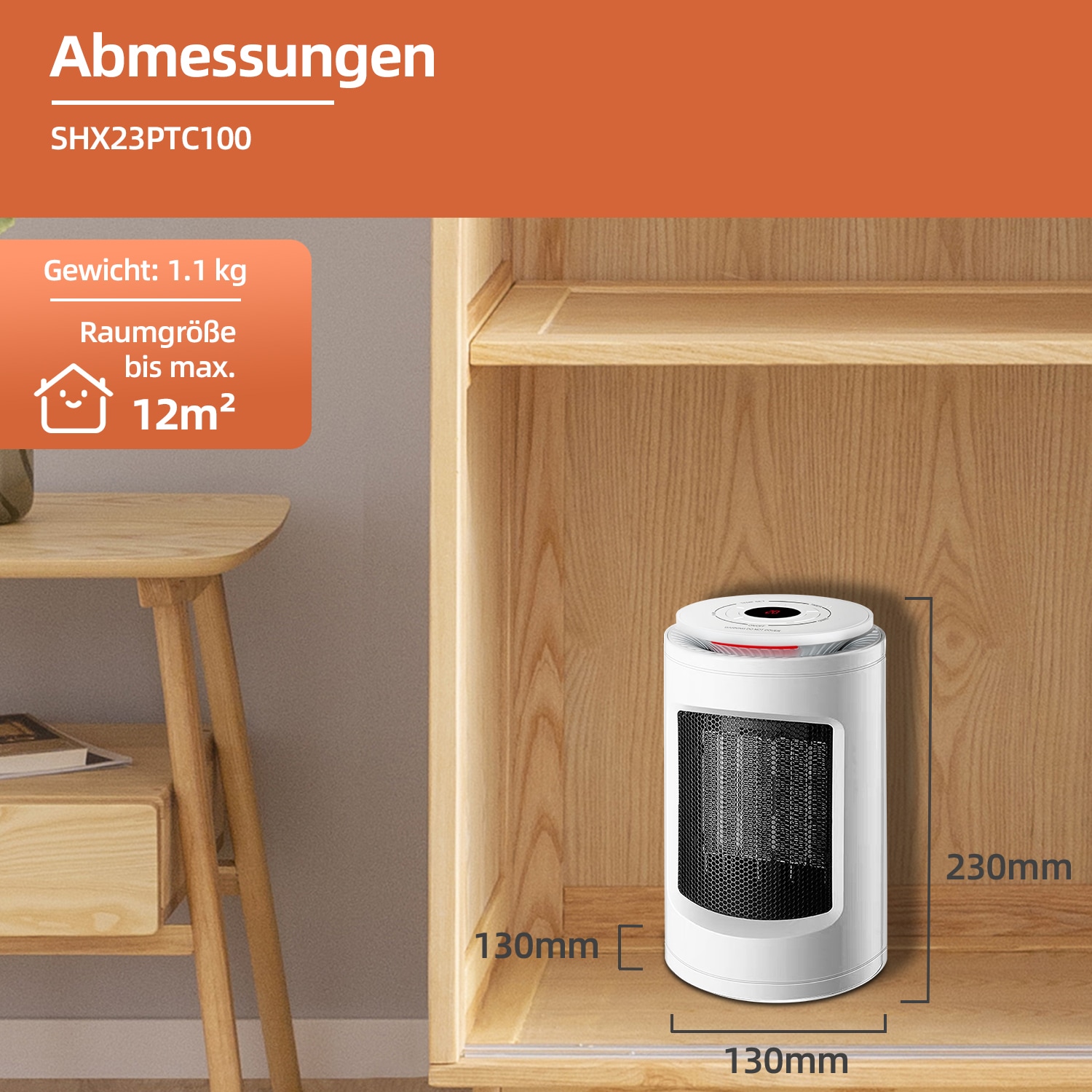 SHX Heizlüfter »SHX23PTC100«, 1200 W, PTC-Keramik, 1200W
