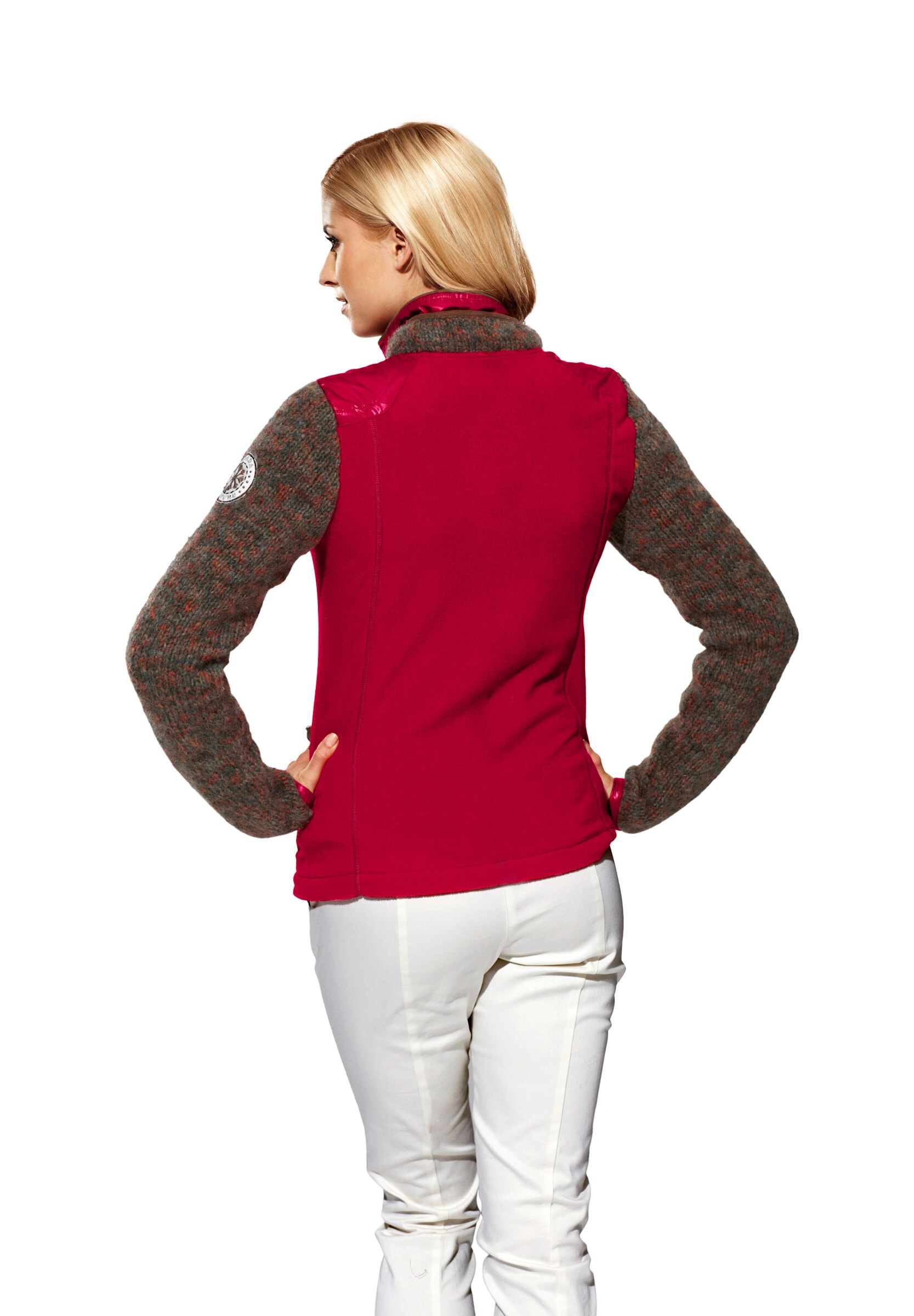 heine Shirtjacke »Sweatjacke Fleecejacke mit gestrickten Ärmeln«