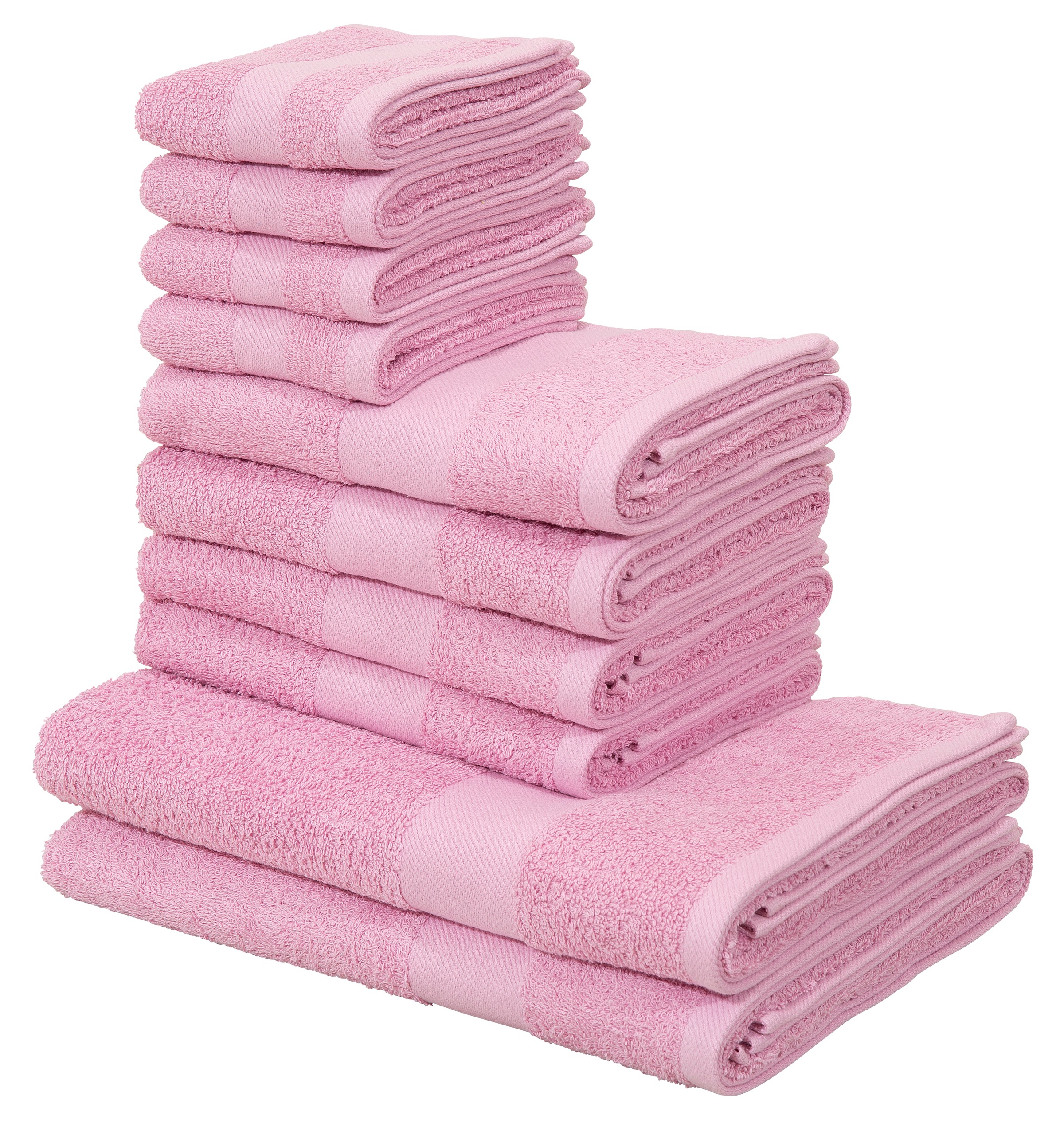 OTTO home Handtuch Set "Melli, 2 Duschtücher 70x140, 4 Handtücher 50x100, 4 Gästetücher 30x50" Set Walkfrottee Handtuchset in dezenten Farben mit Bordüre, 100% Baumwoll-Handtücher