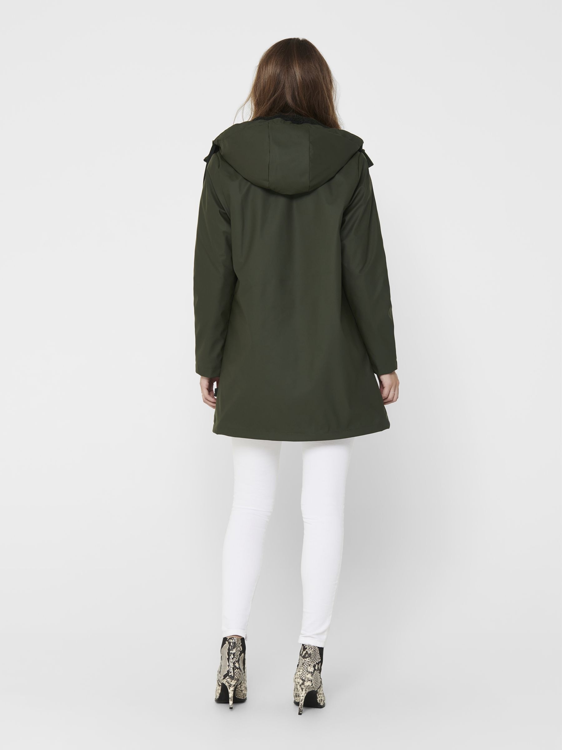 ONLY Funktionsmantel »ONLSALLY RAINCOAT OTW NOOS«, mit Kapuze und Teddyplüschfutter