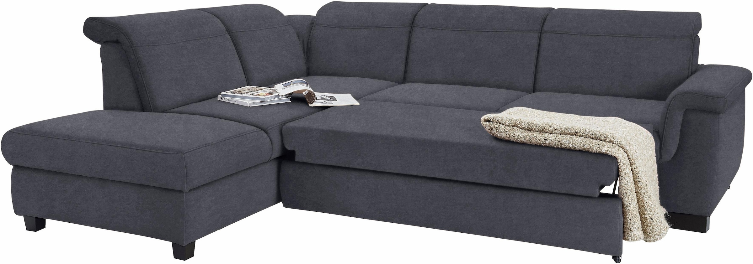 DOMO collection Ecksofa »Sully komfortables Sofa, OTTOs Choice, L-Form«, wahlweise mit Bettfunktion und Kopf- bzw. Rückenverstellung