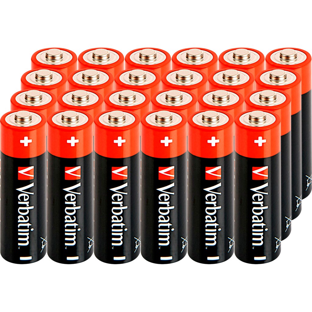 Verbatim Batterie »24er Pack Alkaline, Mignon, AA, LR06, 1.5V, Retail Box«, (24 St.)