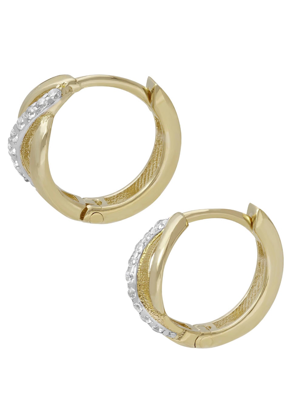 Firetti Paar Creolen »Schmuck Geschenk Gold 333 Ohrschmuck Gold glitzernd« mit Zirkonia (synth.)