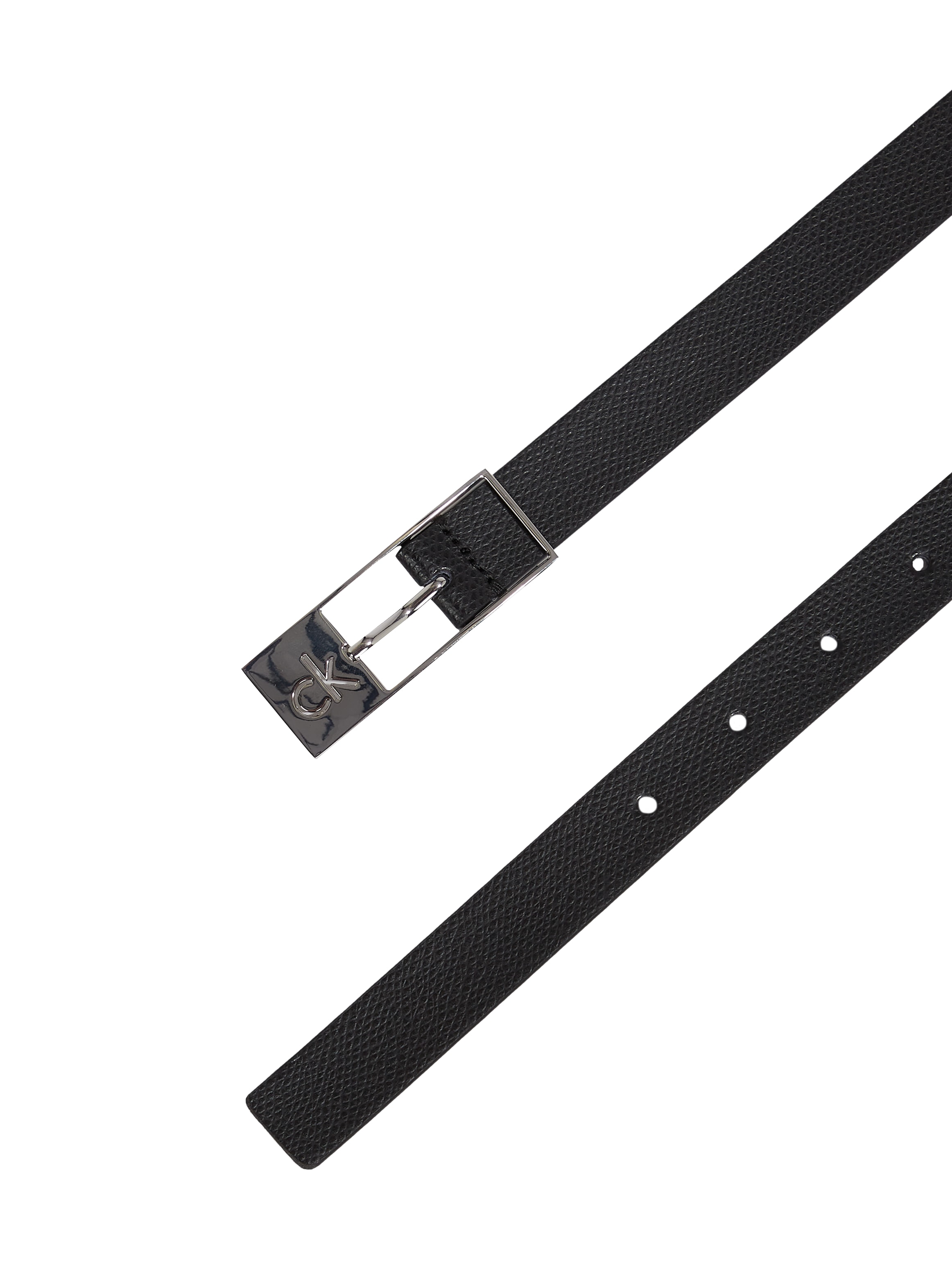 Calvin Klein Ledergürtel »CK CUT SQUARE BUCKLE 2.0_CAVIAR«, Logoprägung, Einfachdornschließe