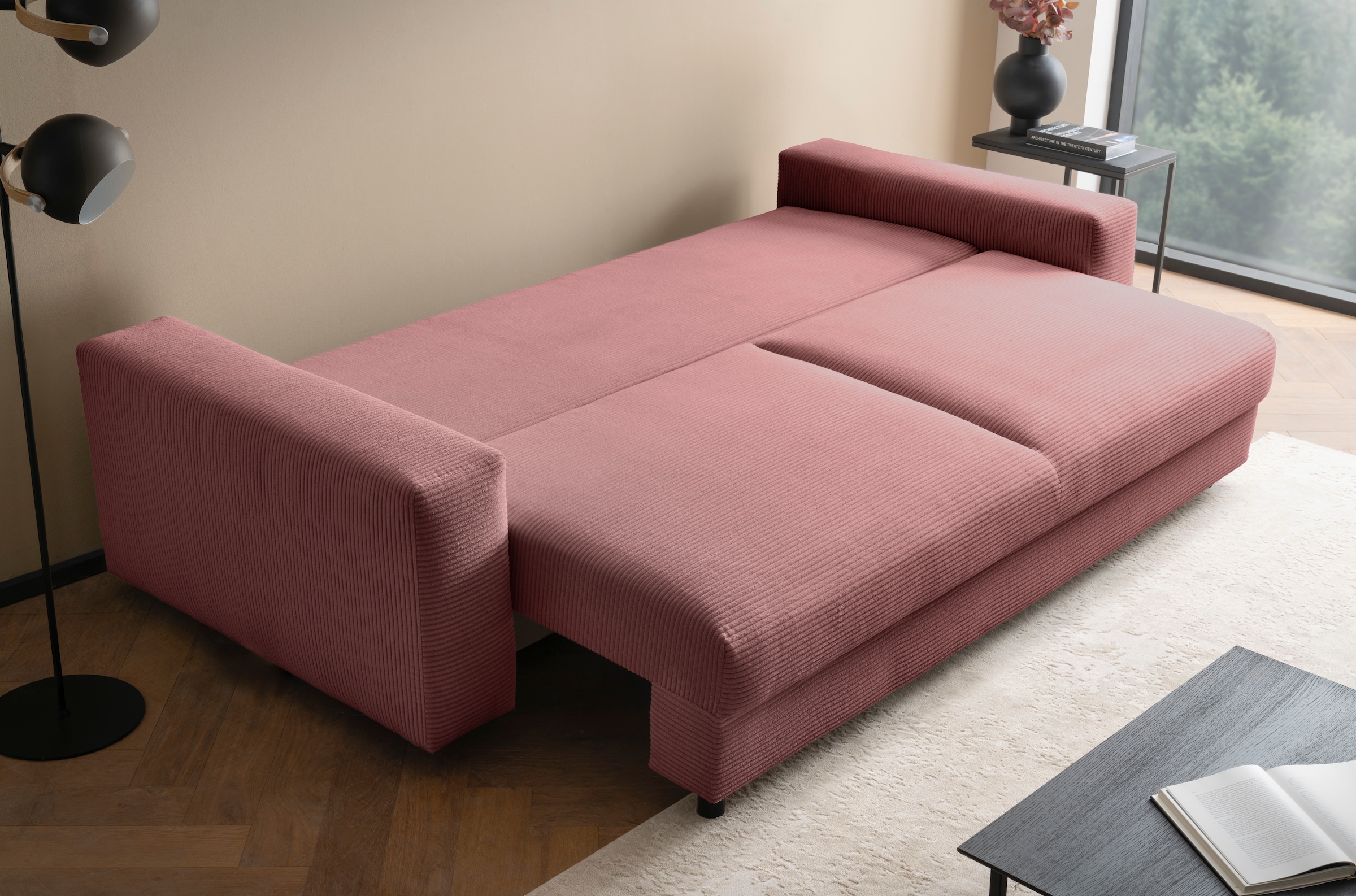 LeGer Home by Lena Gercke Schlafsofa »Imoga, Polster mit Schlaffunktion, 3-Sitzer Sofa, Couch mit Bettkasten«, in modernen Farben und Stoffen, Bettfunktion, Liegefläche: 200x150 cm