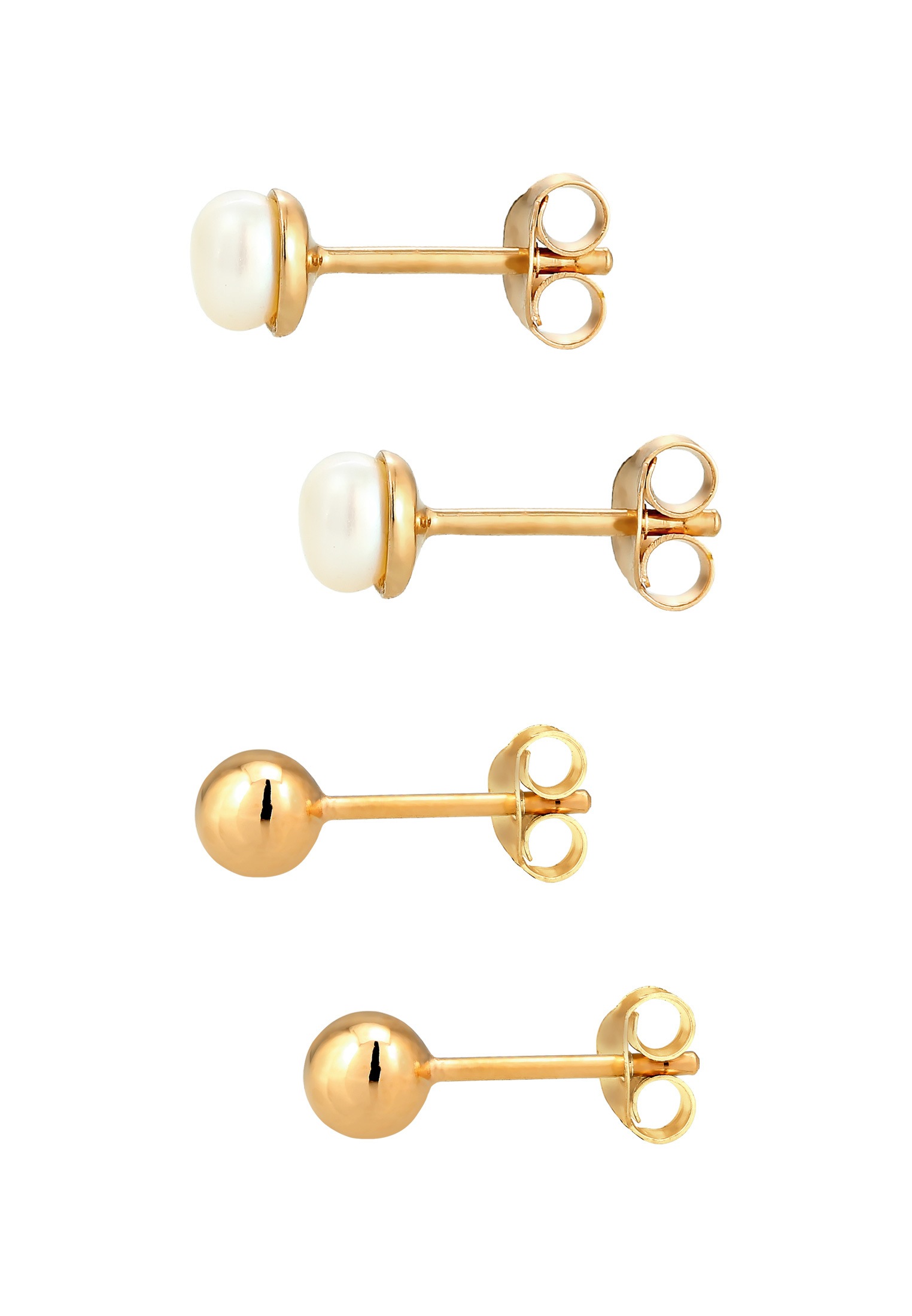 Elli Ohrstecker-Set »Ohrringe Ohrstecker Kugel Süßwasserzuchtperlen Weiß 925 Sterling Silber«