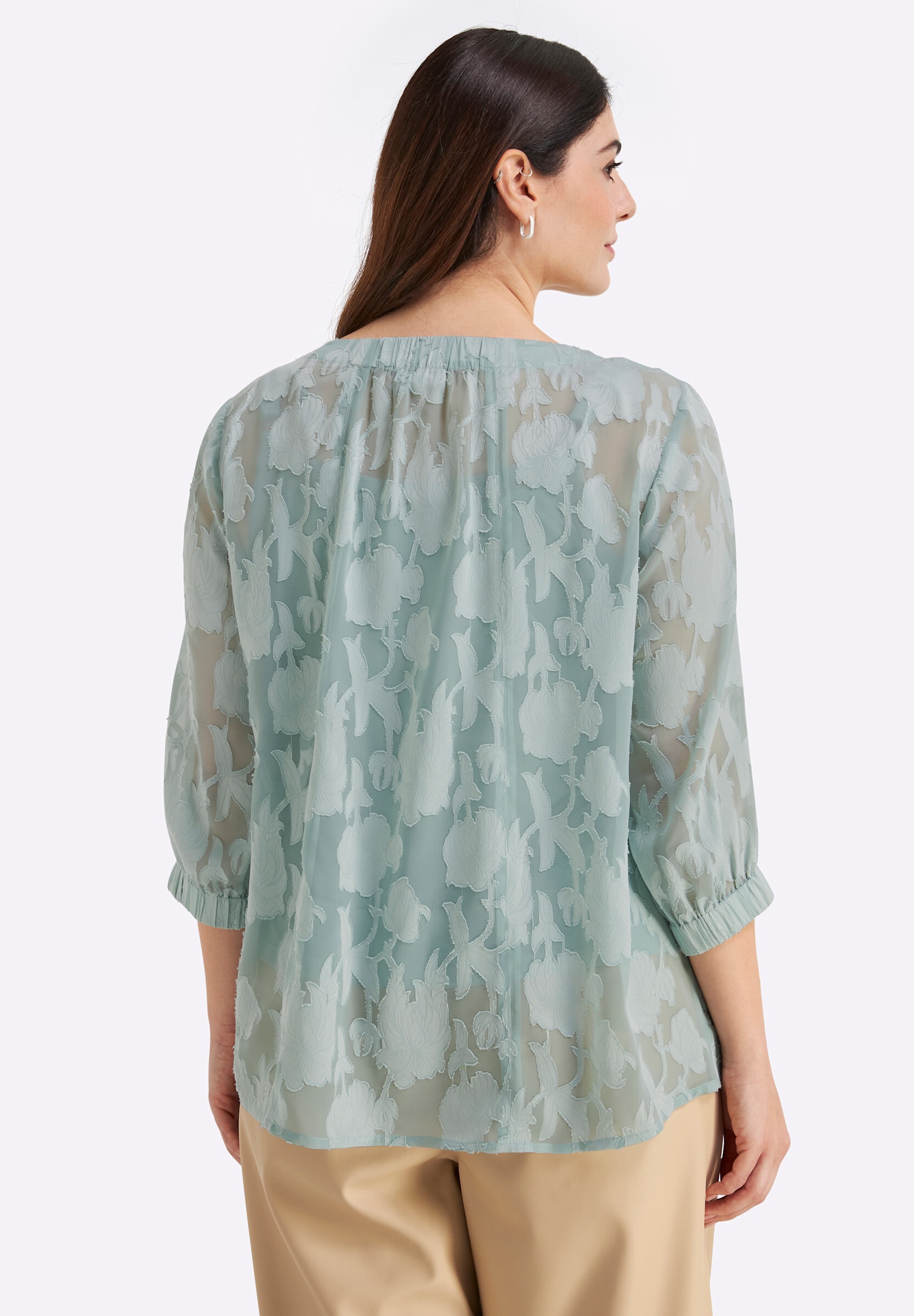 Sheego Longbluse »Tunika Tunika mit Ausbrenner-Effekt«