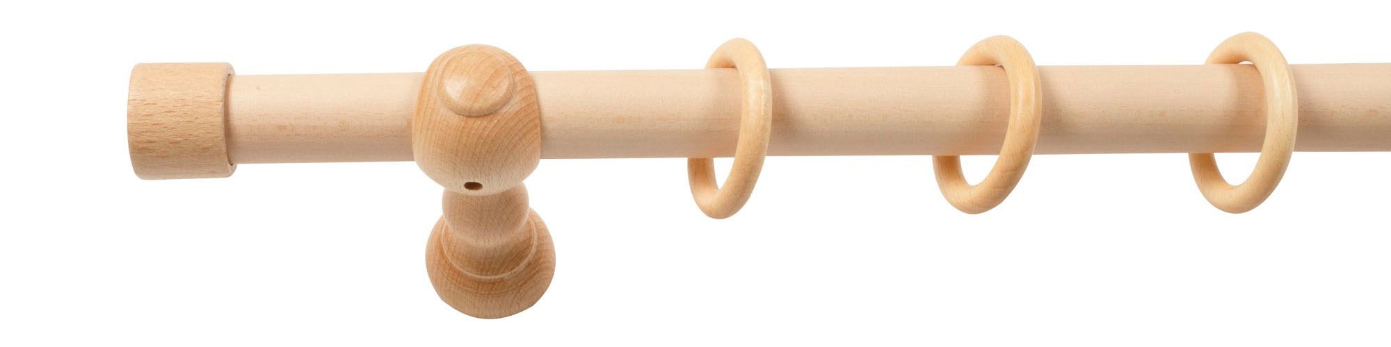 SN DECO GROUP Gardinenstange »Cafiro«, 1 läufig-läufig, Fixmaß, 28 mm, Holz, verschiedene Längen und Farben, Komplettset