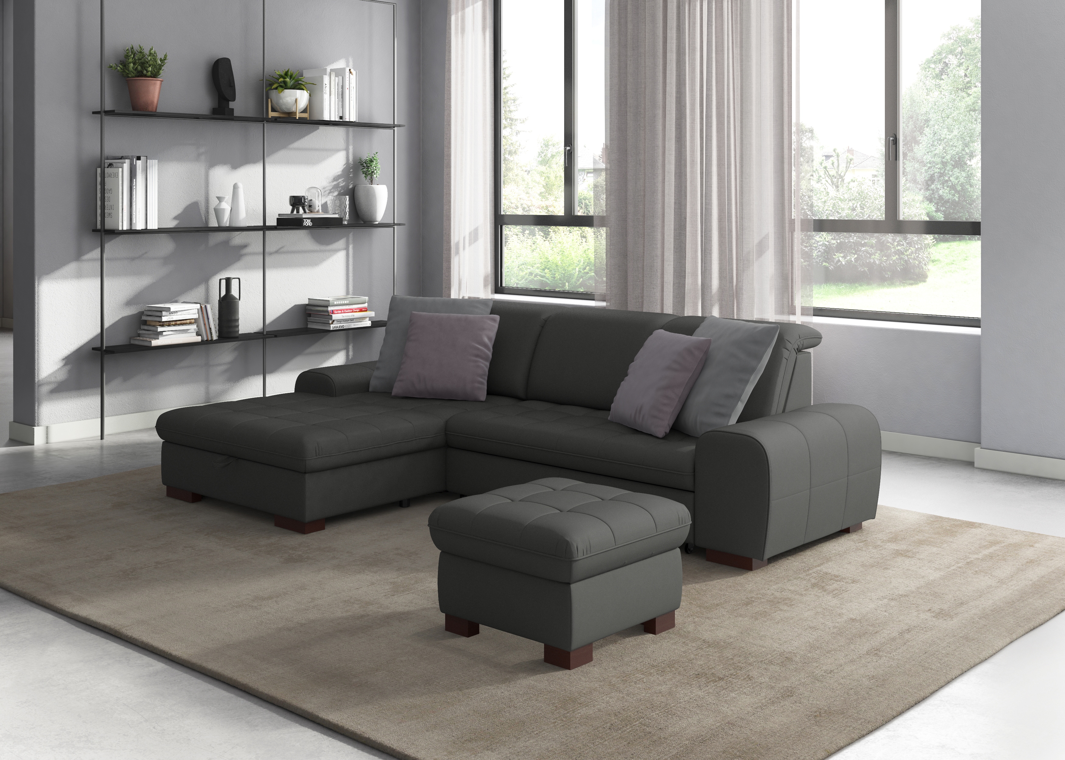 sit&more Ecksofa "Luxor L-Form" wahlweise mit Schlaffunktion, Bettkasten und Kopfteilverstellung
