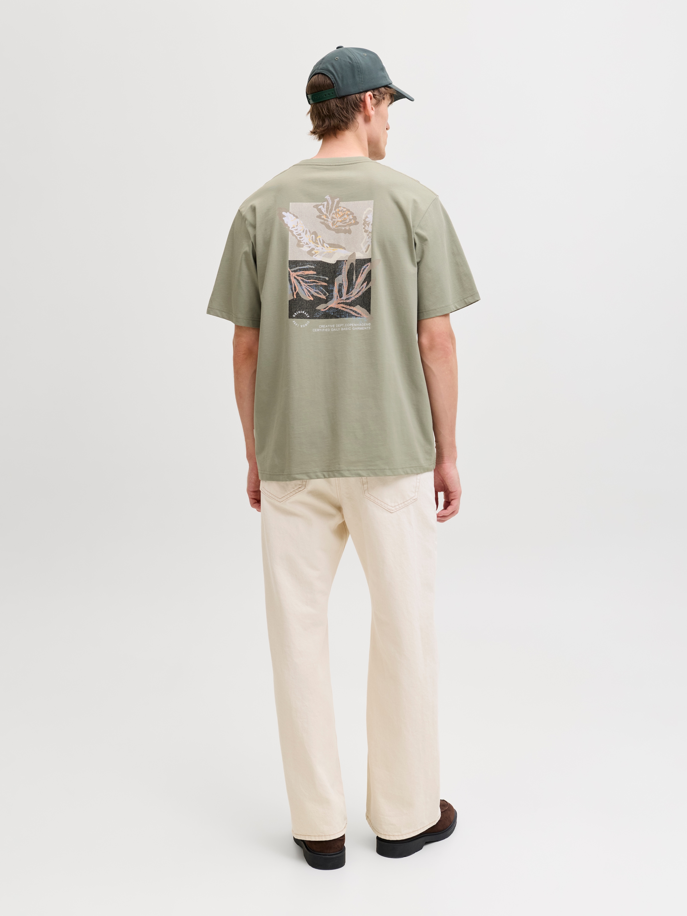 Jack & Jones Kurzarmshirt »JORMONTAUK AOP BACK TEE SS CREW NECK« Baumwolle, regular fit