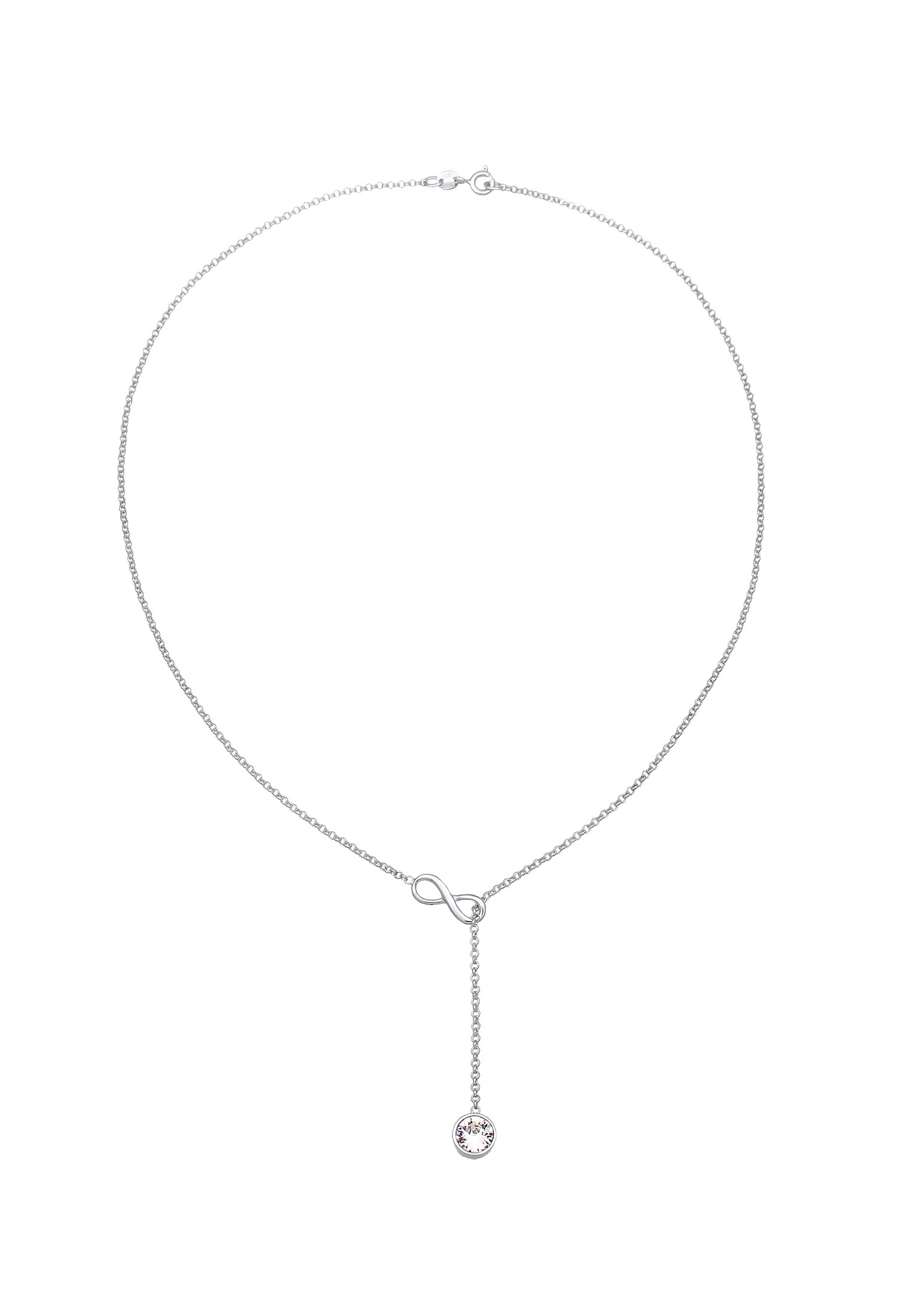 Elli Y-Kette »Halskette Y-Kette Infinity Unendlichkeit Kristall 925 Silber«