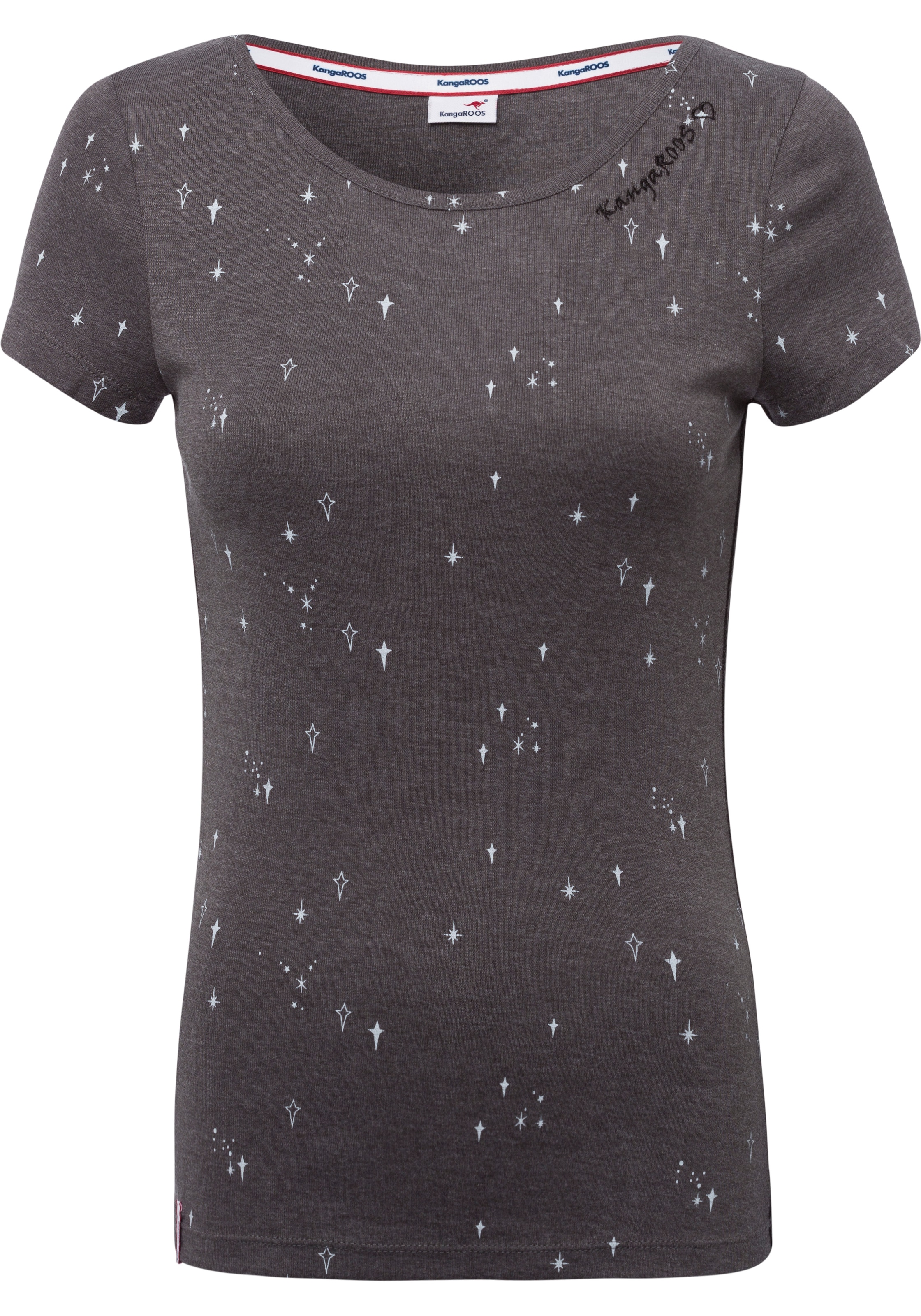 KangaROOS T-Shirt, Kurzarm, sehr figurbetont, mit Kontrastnaht