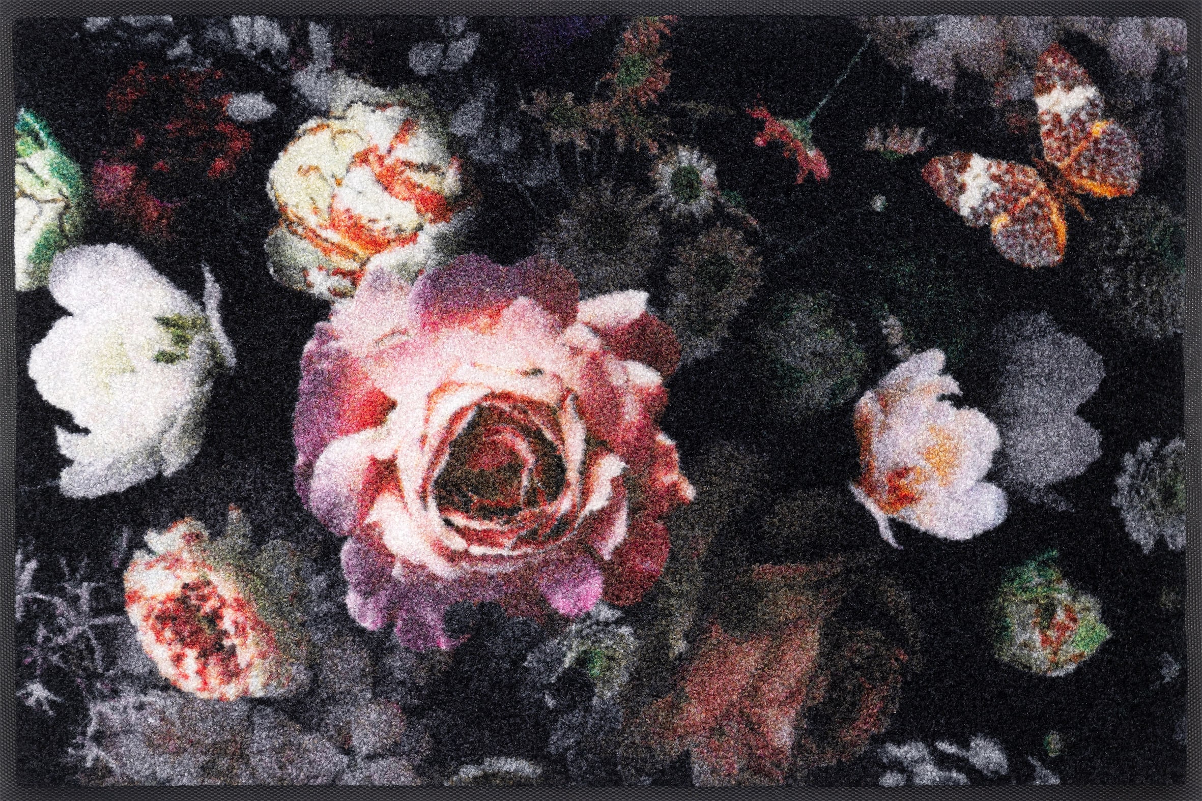 wash+dry by Kleen-Tex Fußmatte »Night Roses«, rechteckig, Schmutzfangmatte, Motiv  Rosen, rutschhemmend, waschbar online kaufen