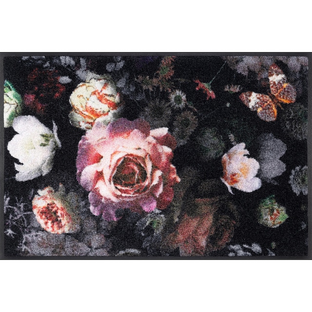wash+dry by Kleen-Tex Fußmatte »Night Roses«, rechteckig, Schmutzfangmatte, Motiv  Rosen, rutschhemmend, waschbar online kaufen