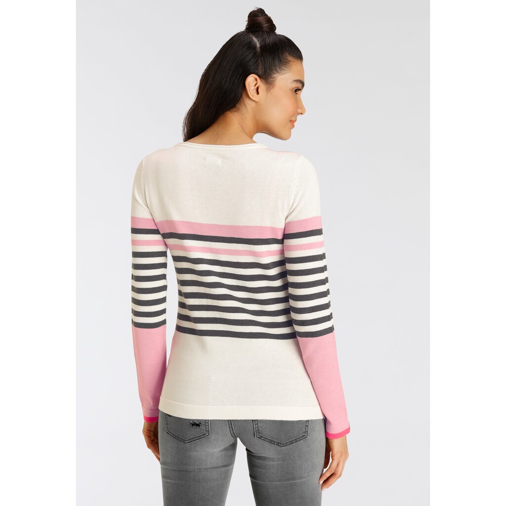 KangaROOS Streifenpullover, im trendigen Colourblocking-Streifen-Mix - NEUE KOLLEKTION