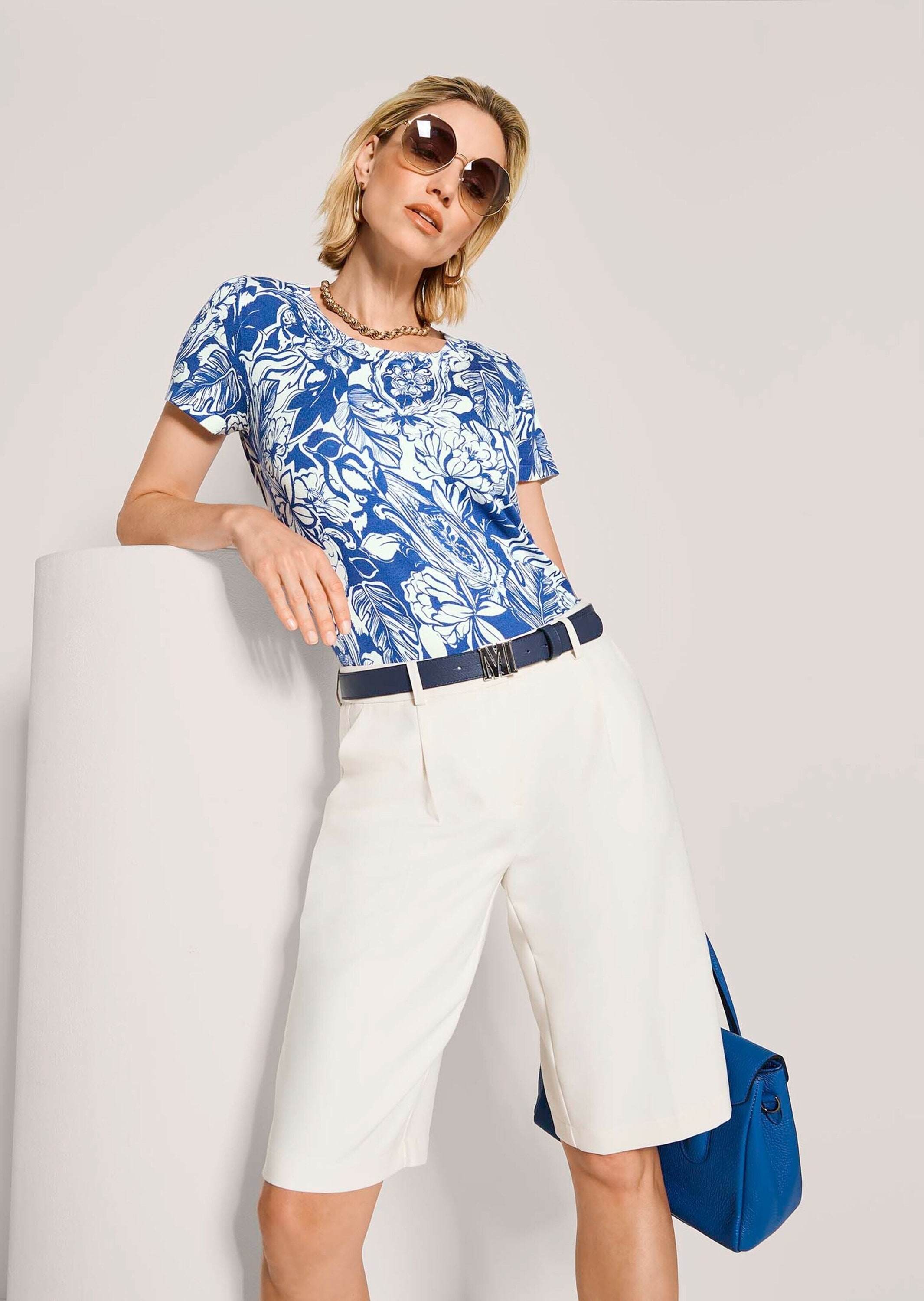 MADELEINE Longpullover »Feinstrickpullover Viskoseshirt mit floralem Muster« Floraler Alloverdruck