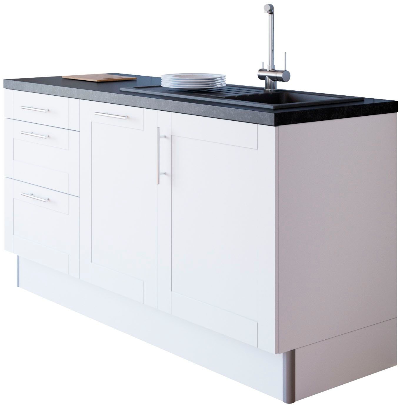 OPTIFIT Küche »Ahus«, 180 cm breit, ohne E-Geräte, Soft Close Funktion, MDF Fronten