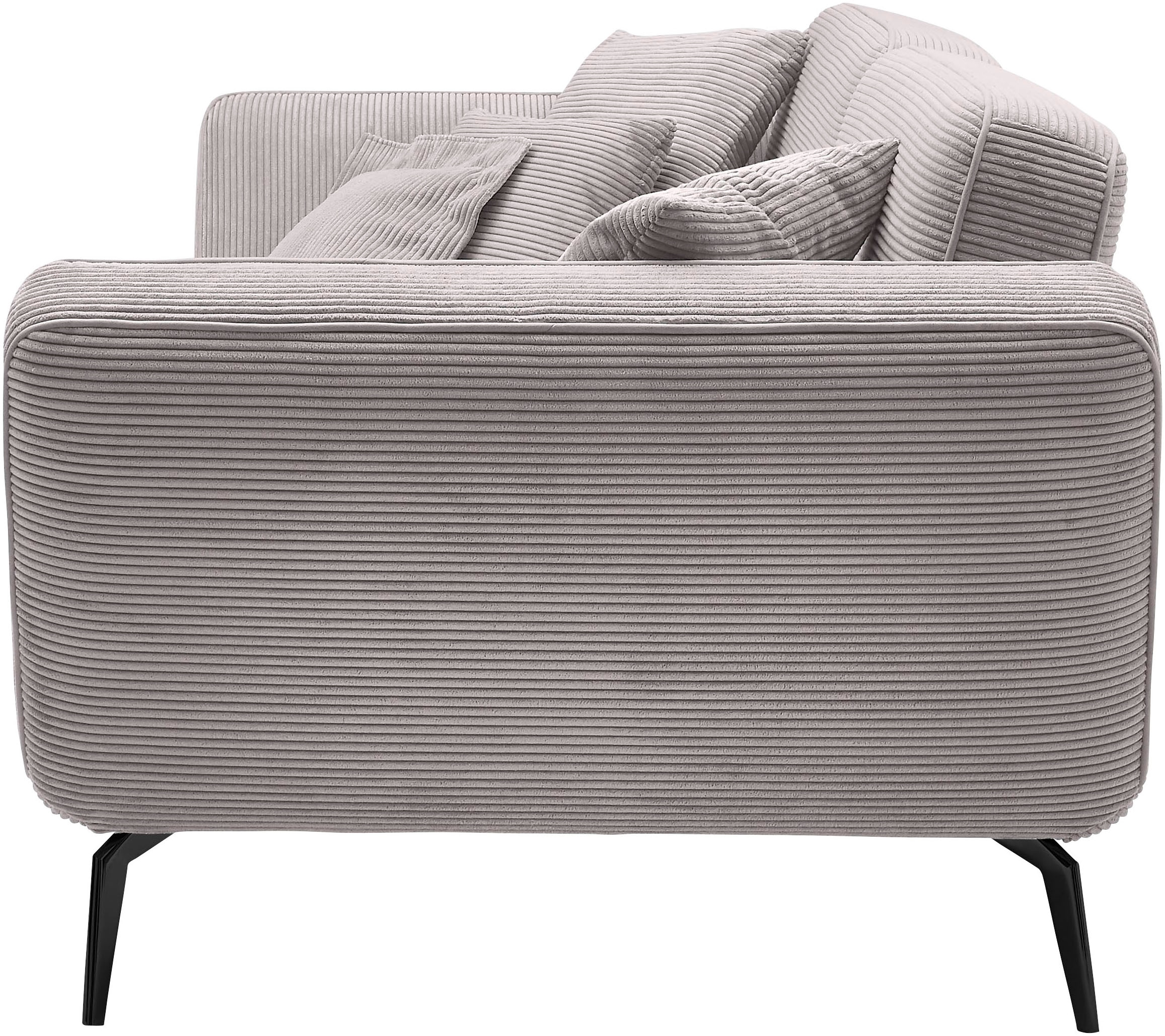 set one by Musterring Big-Sofa »SO 4500 Mega-Sofa, mega bequem, hochwertig verarbeitet«, Füße schwarz matt, wahlweise mit Kopfstütze, Breite 260cm, in Cord