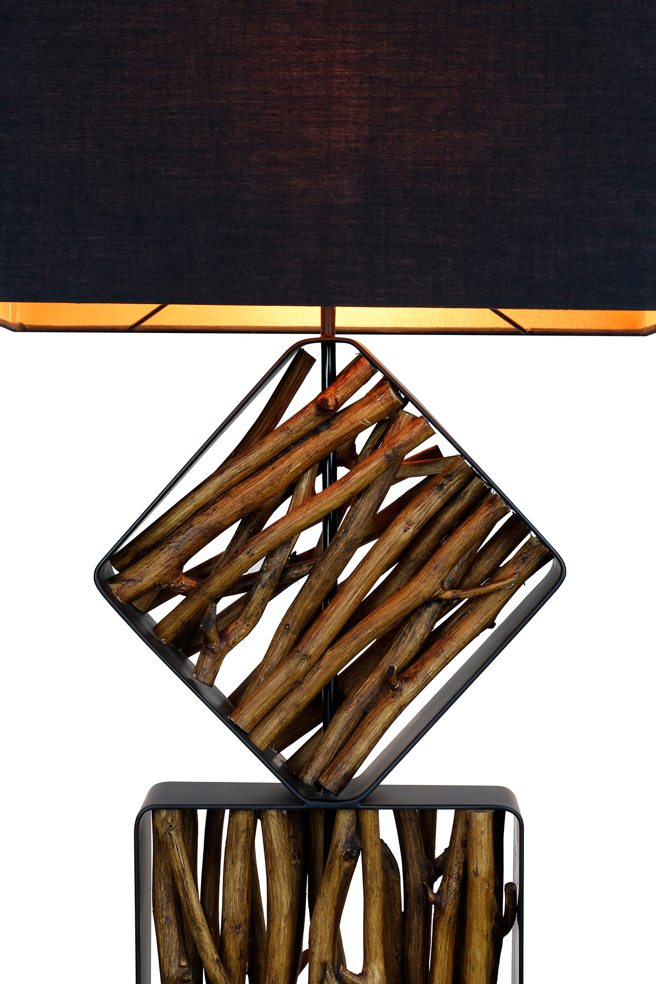 SalesFever Stehlampe »Treibholz« E27 1 Stk. Schirm innen goldfarben