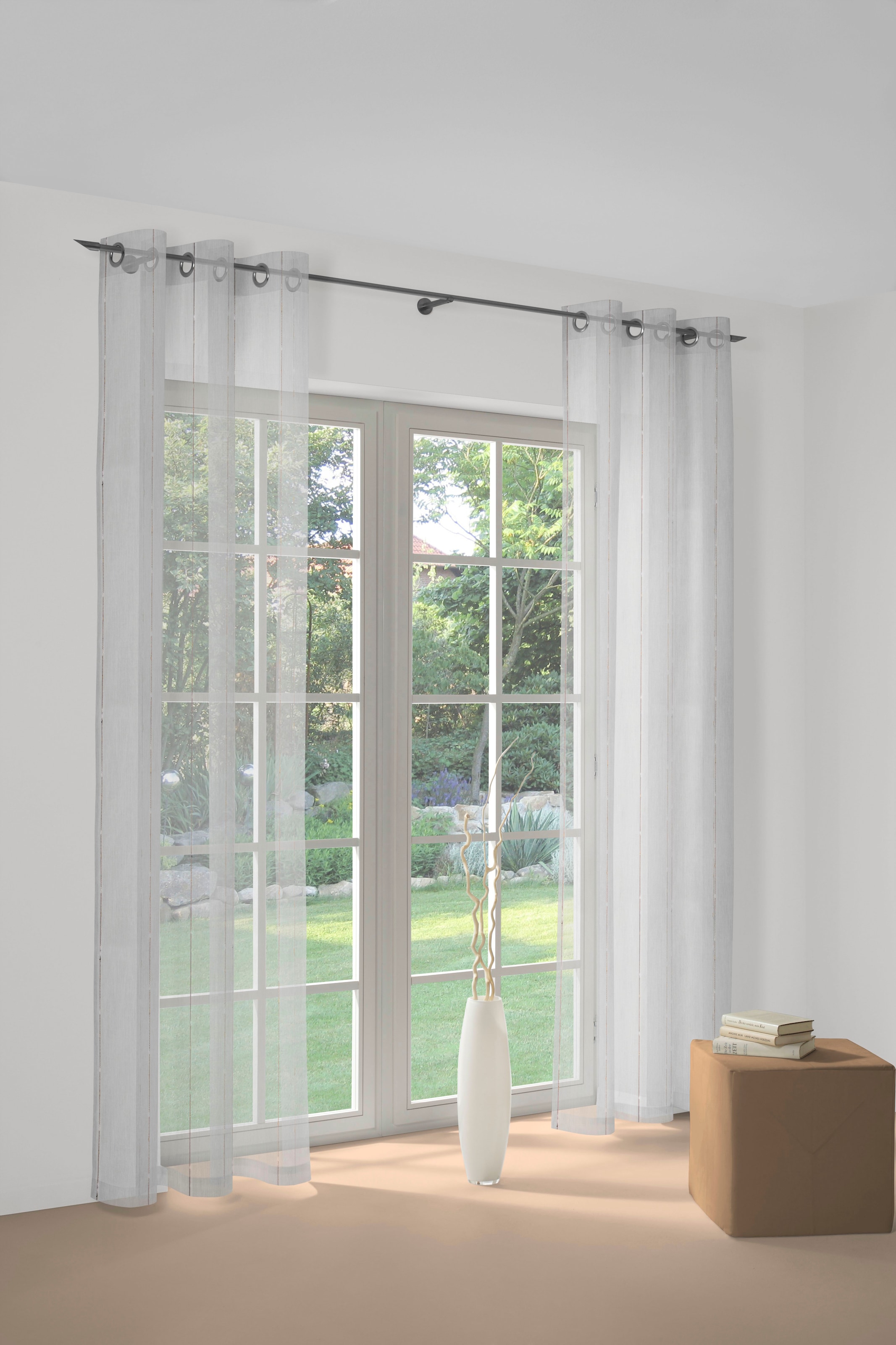 Wirth Gardine Ösen 1 Stk. tlg. Fertig-Store mit Metallösen nach Maß