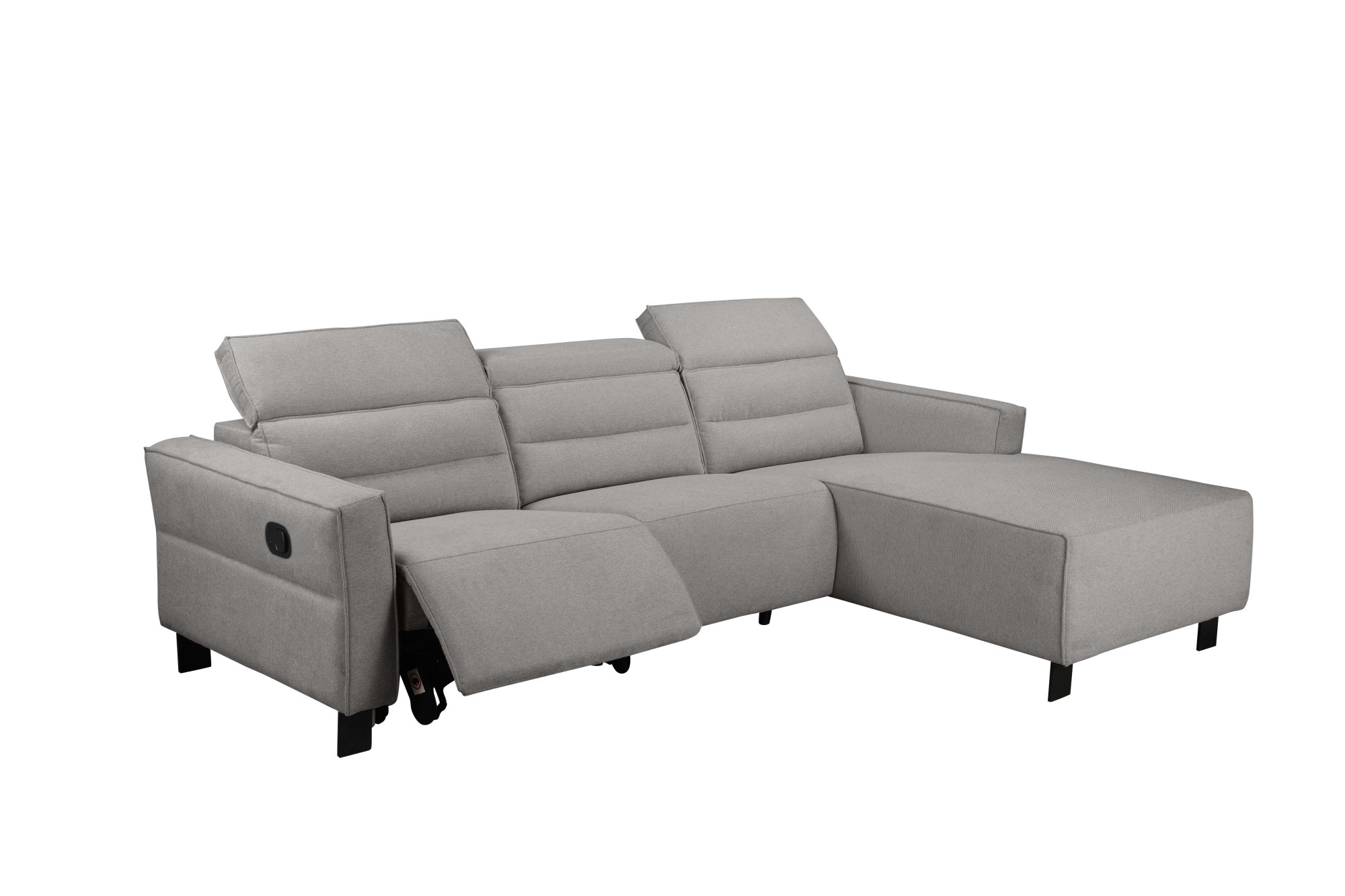 OTTO home Ecksofa »CARPARI Webstoff,L-Form,224 cm, man./elektr. Relaxfunktion« (USB A/C), sowie Kopfteilverstellung