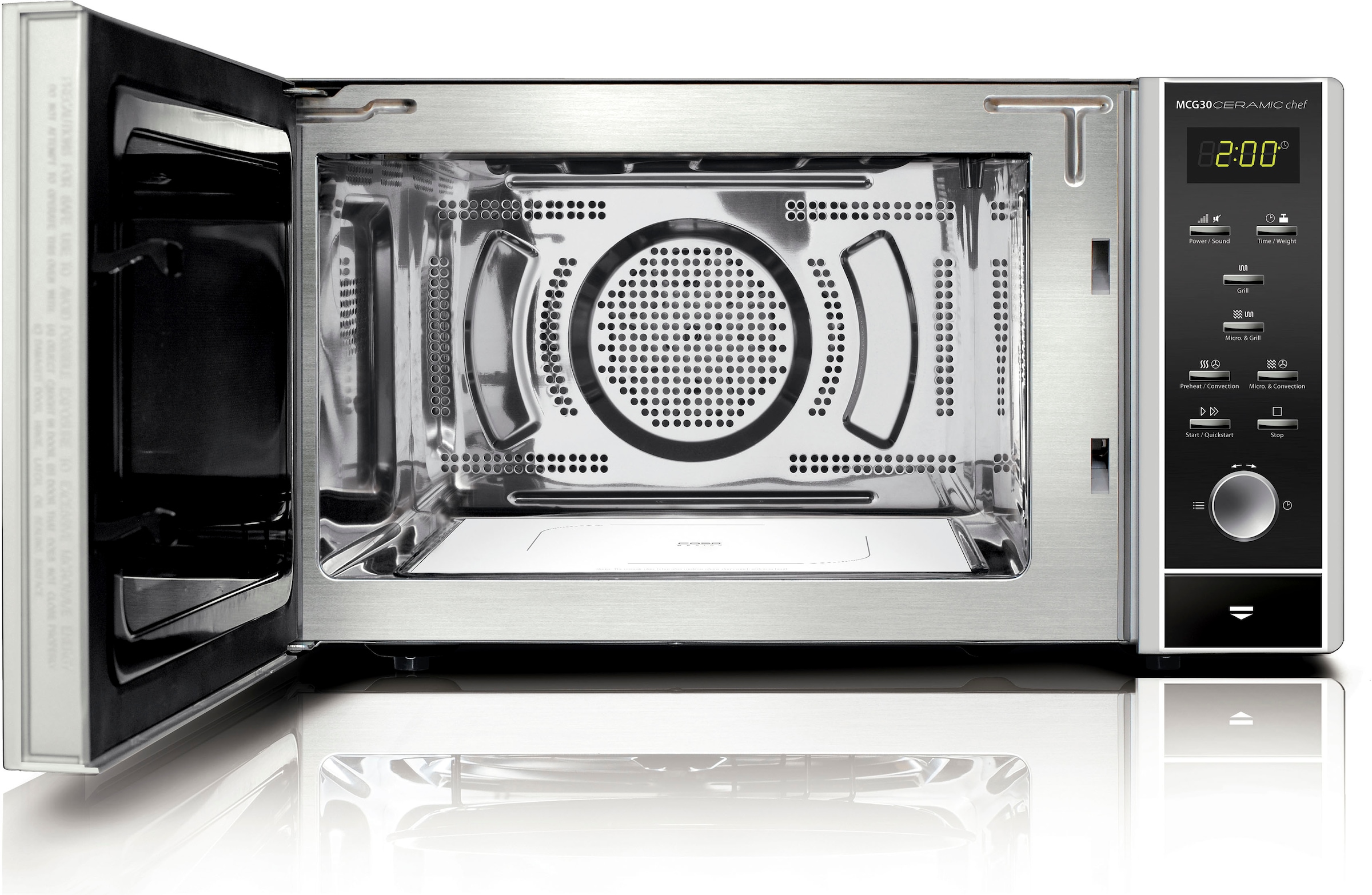 Caso Mikrowelle »3371 MCG 30 Ceramic Chef, 3 in 1 Mikrowelle, Grill, Heißluft« Grill | Heißluft | Mikrowelle 2100 W Mit Grill-Rost garen auf 2 Ebenen