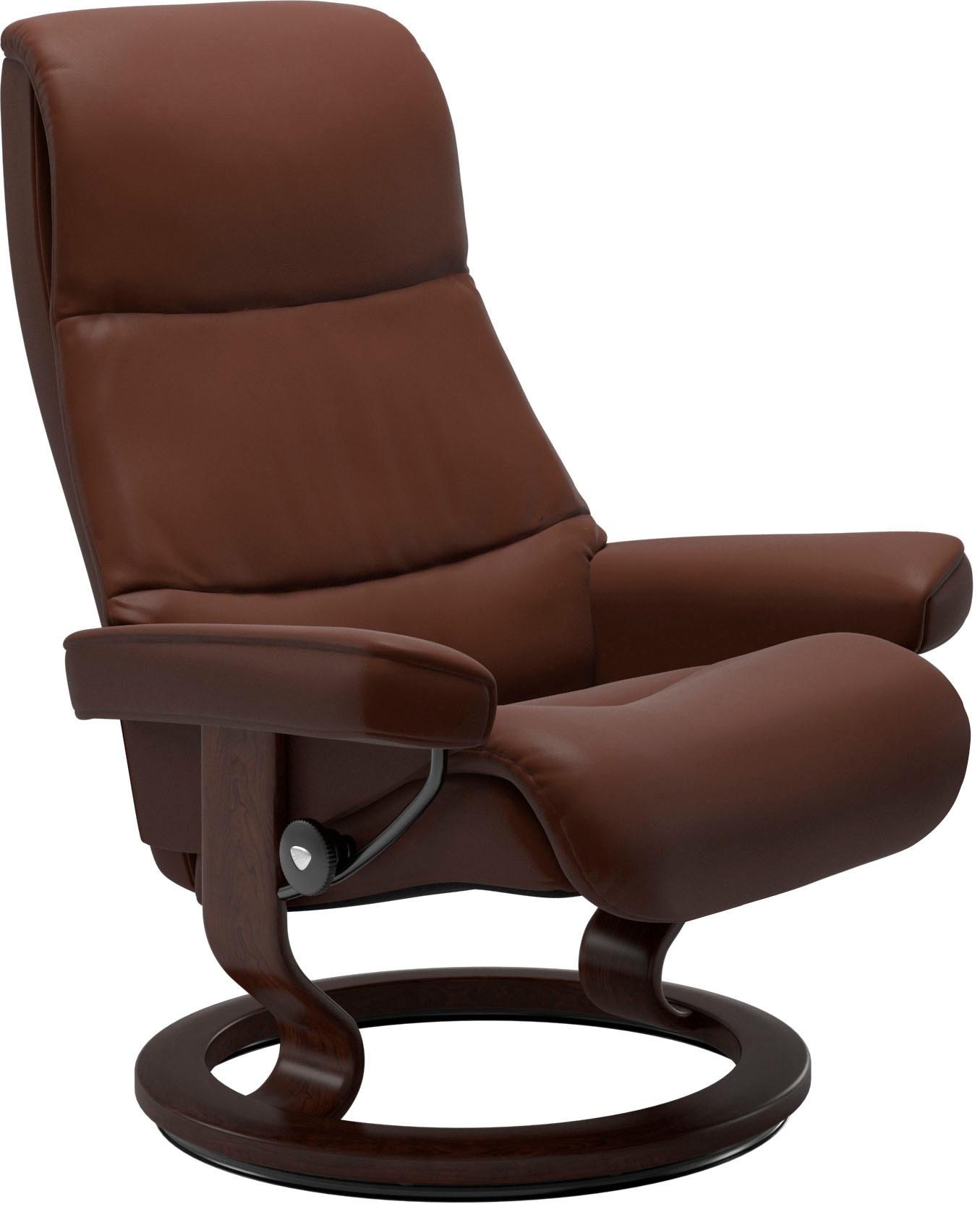 Stressless® Relaxsessel »View«, (Set, Relaxsessel mit Hocker), mit Classic Base, Größe M,Gestell Braun