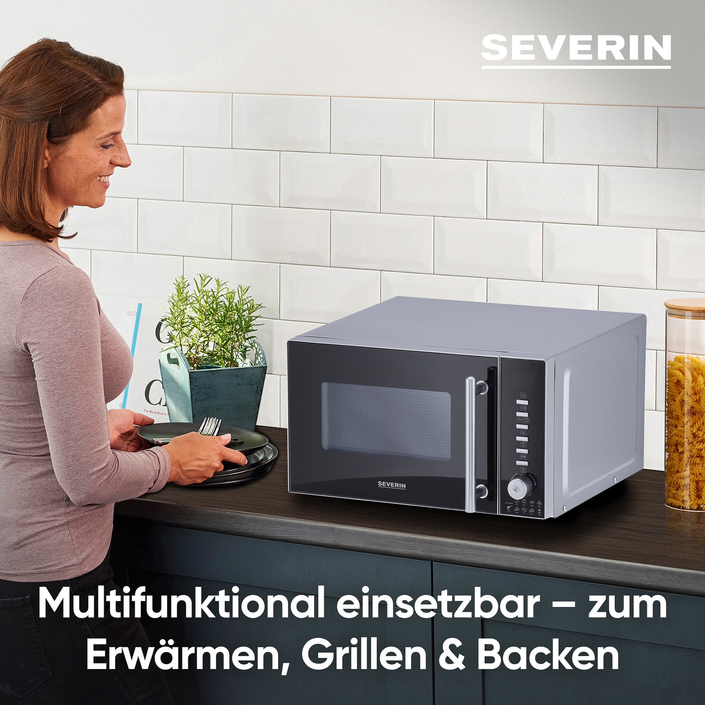 Severin Mikrowelle »MW 7773 mit Grill-und Heißluftfunktion 3-in-1« Grill | Heißluft | Mikrowelle 10 Leistungsstufen und 9 Automatik-Kochprogramme