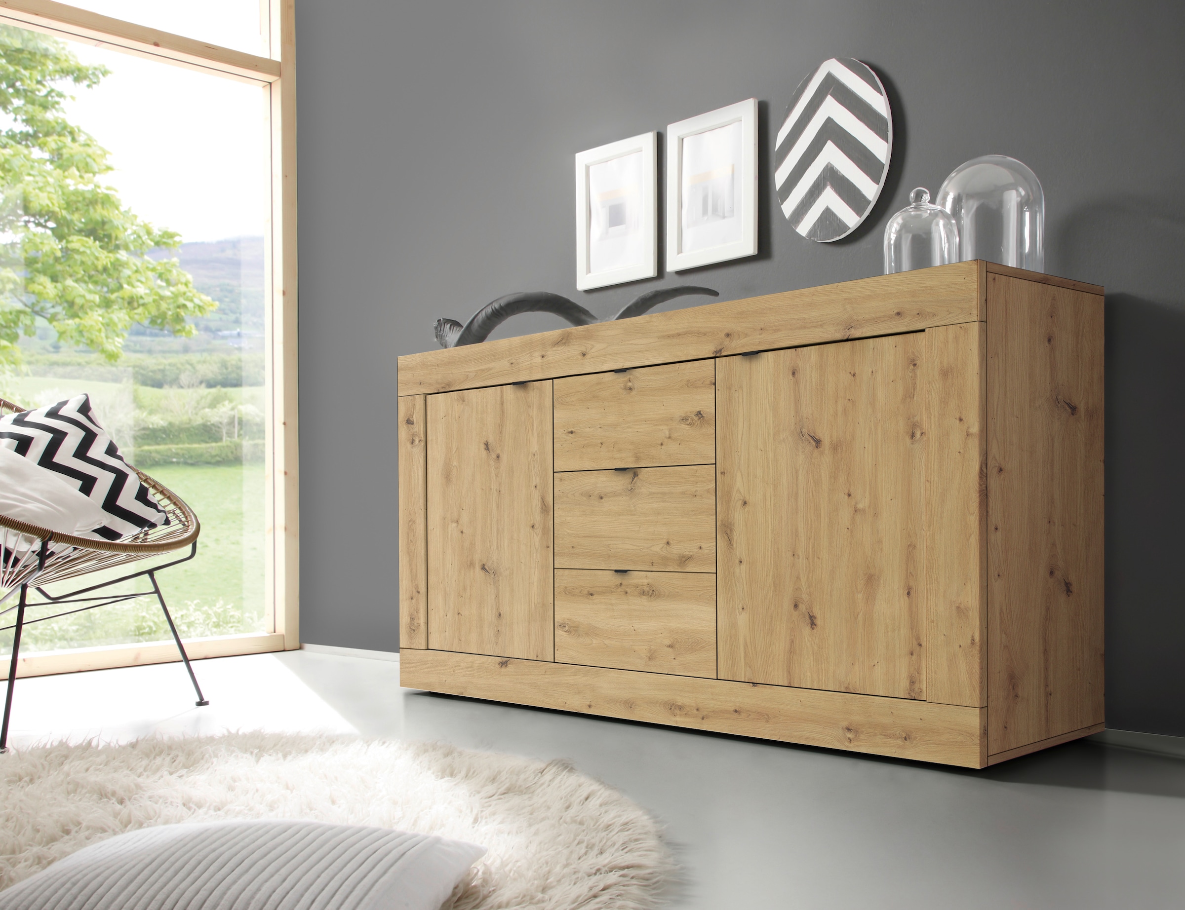 Sideboard »Basic«, Breite 160 cm, 2 Türen 3 Schubkästen