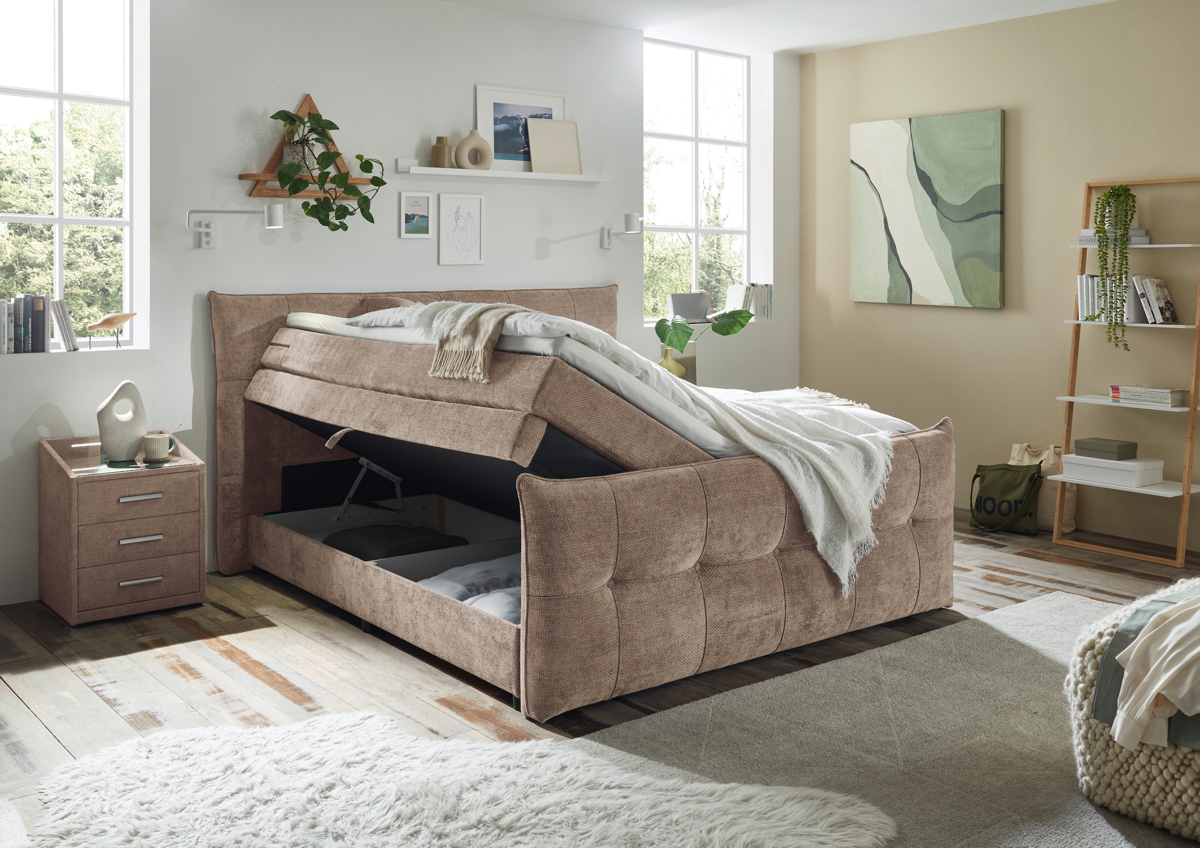 ED EXCITING DESIGN Boxspringbett »Gallina«, mit Bettkasten, inkl. Topper