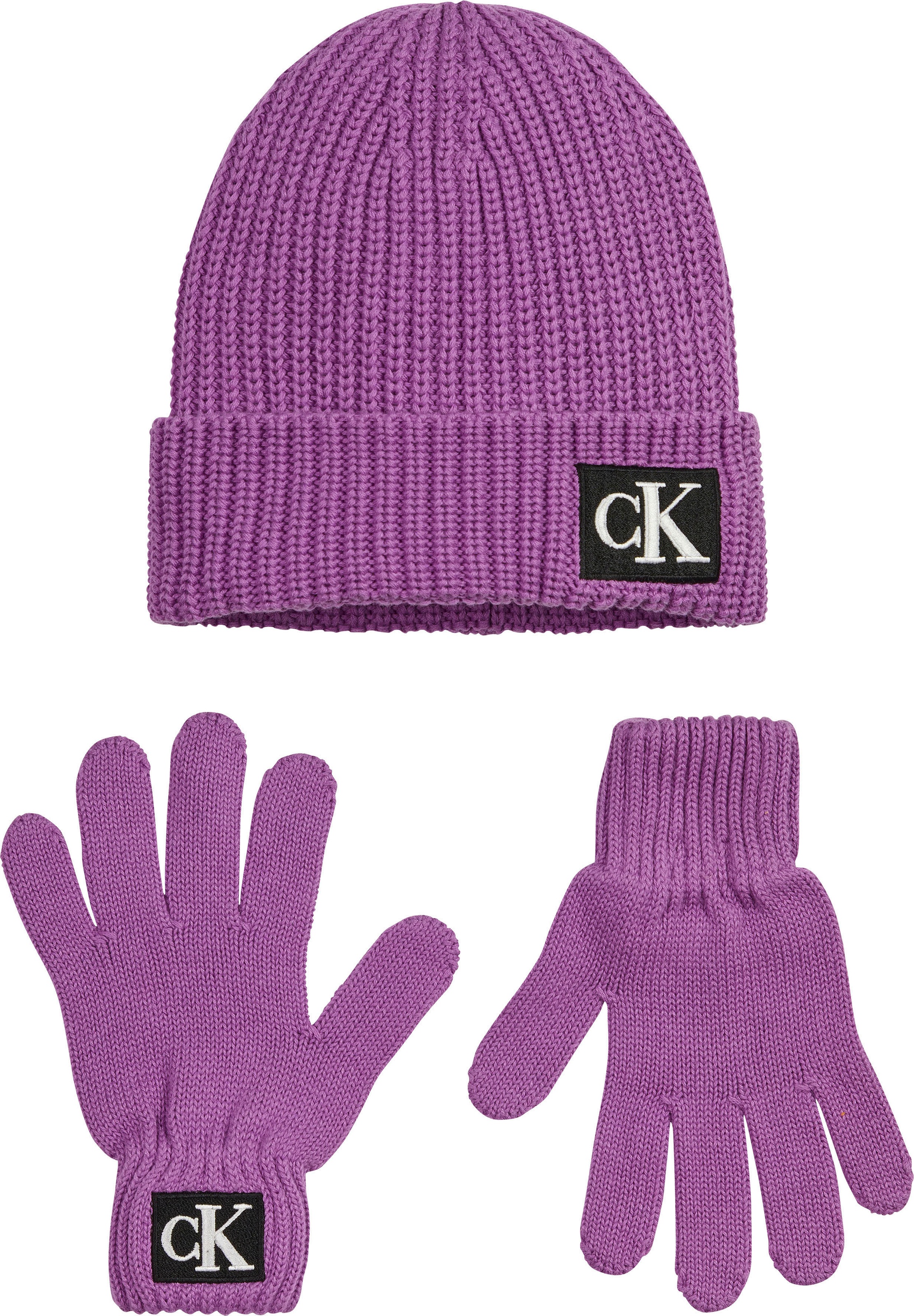 Mütze) bei Strickhandschuhe BEANIE Klein Jeans GLOVES »MONOGRAM (Set, mit 3 SET«, Calvin ♕ St.,