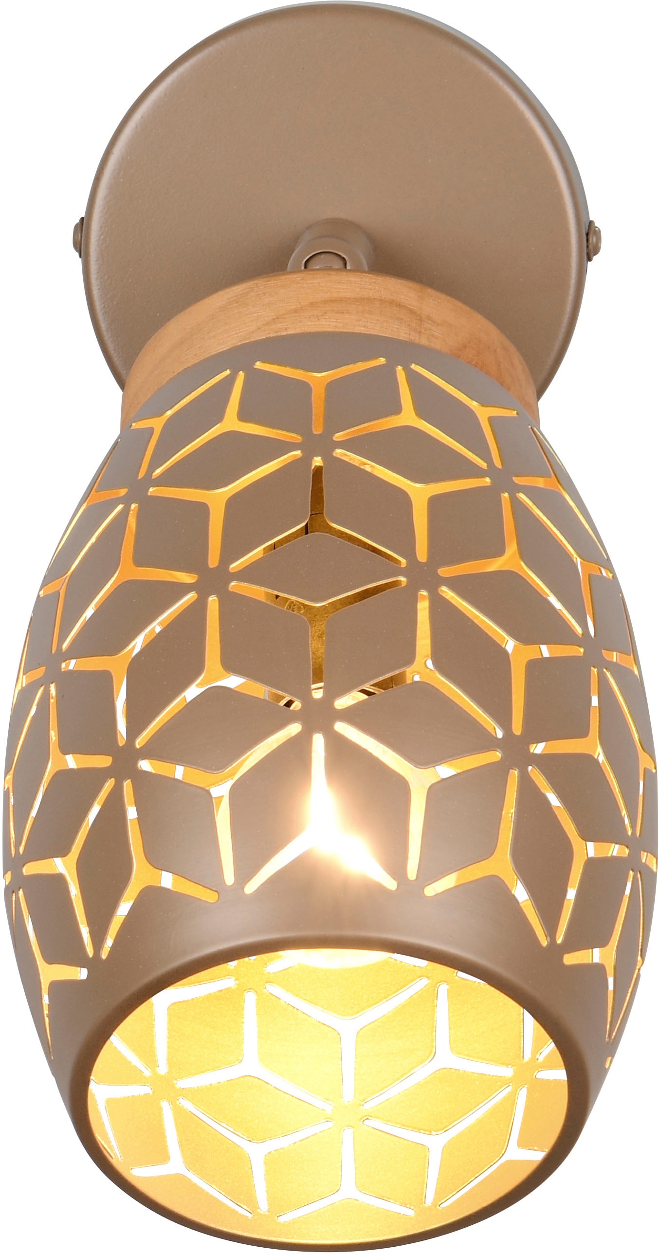 REALITY Leuchten Wandstrahler »BIDAR, Wandlampe mit verstellbarem Spot, exkl 1x E14 max 10W« E14 1 Stk. warmweiß - kaltweiß Kippschalter ON/OFF, Metall-Lampenschirm Lasercut Optik Ø 12cm