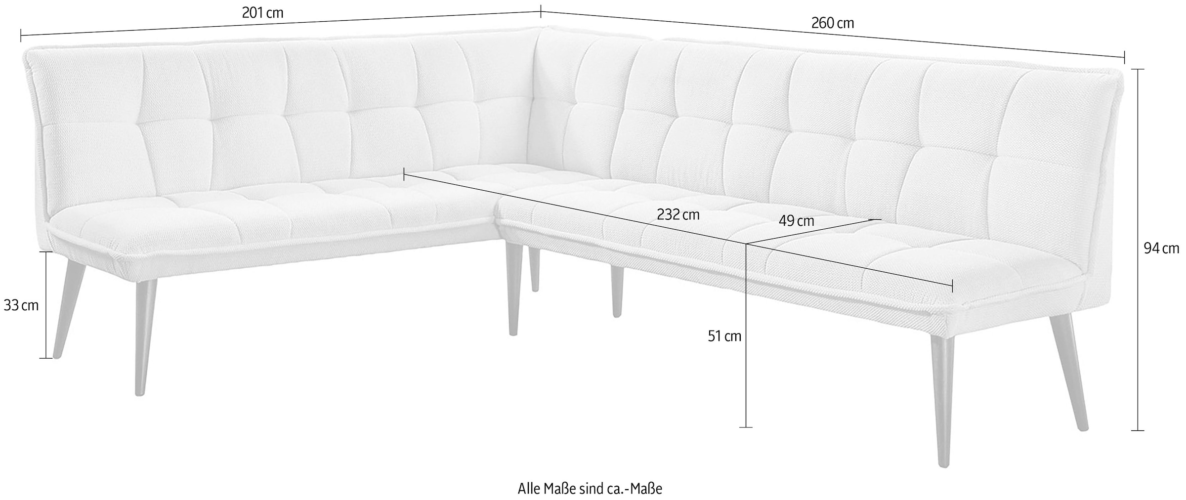 exxpo - sofa fashion Essbank »Mocca Essbank, Sitzbank« hoher Sitzkomfort, bequem und elegant, hochwertige Detailverarbeitung