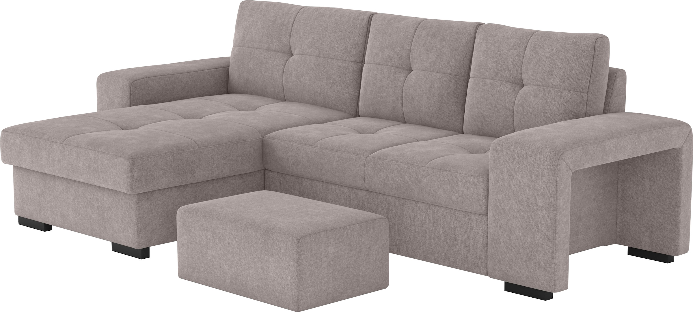 COTTA Ecksofa »Mattina L-Form«, mit Hocker, wahlweise mit Bettfunktion & Bettkasten
