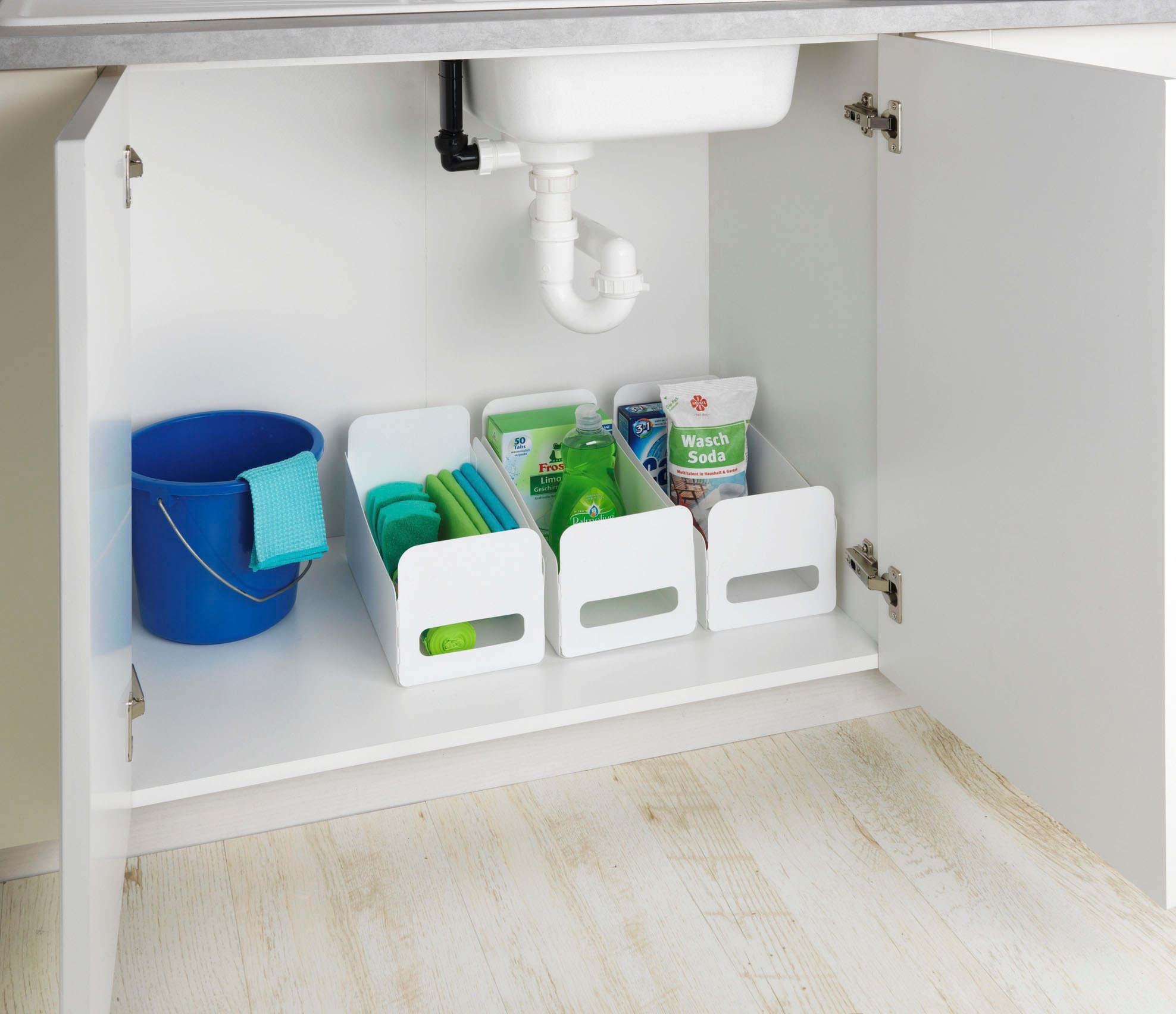 WENKO Organizer »Universal«, (Set, 6 St.), Aufbewahrungsboxen für Küche und Haushalt, faltbar, Kunststoff