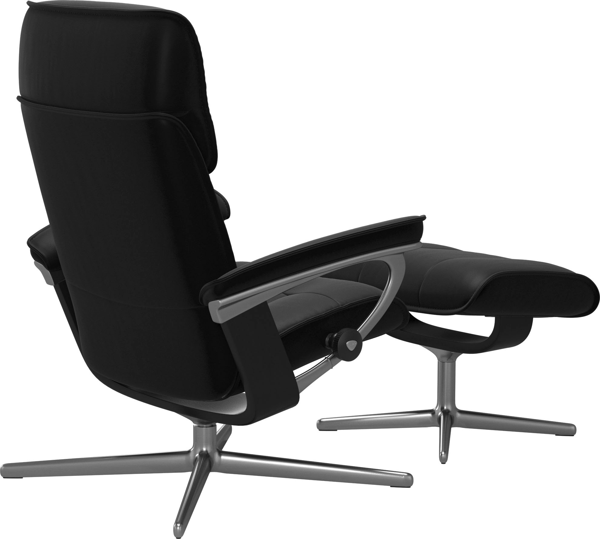 Stressless® Relaxsessel »Admiral« Set, Relaxsessel inkl. Hocker,  mit Cross Base, Größe M & L, Holzakzent Schwarz