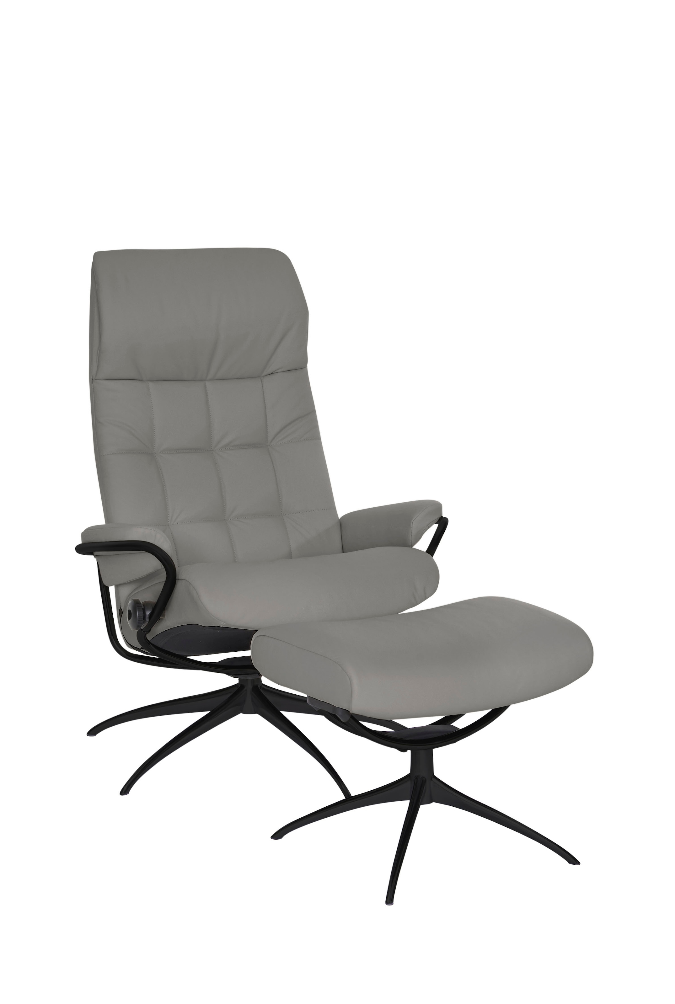 Stressless® Relaxsessel »London« Set, Relaxsessel mit Hocker,  mit Hocker, High Back, mit Star Base, Gestell Schwarz
