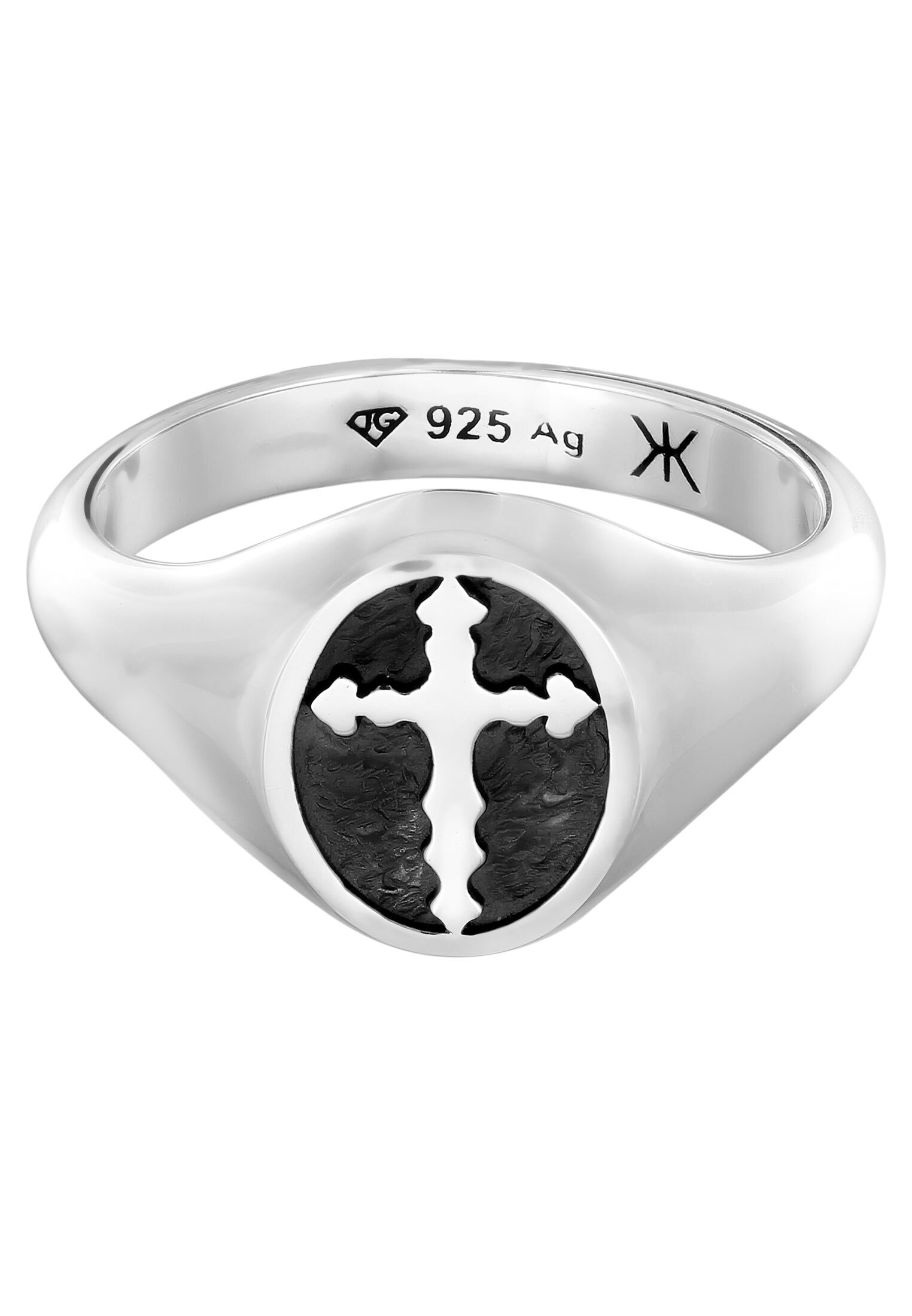 Kuzzoi Siegelring »Ring Siegelring Kreuz 925 Sterling Silber«