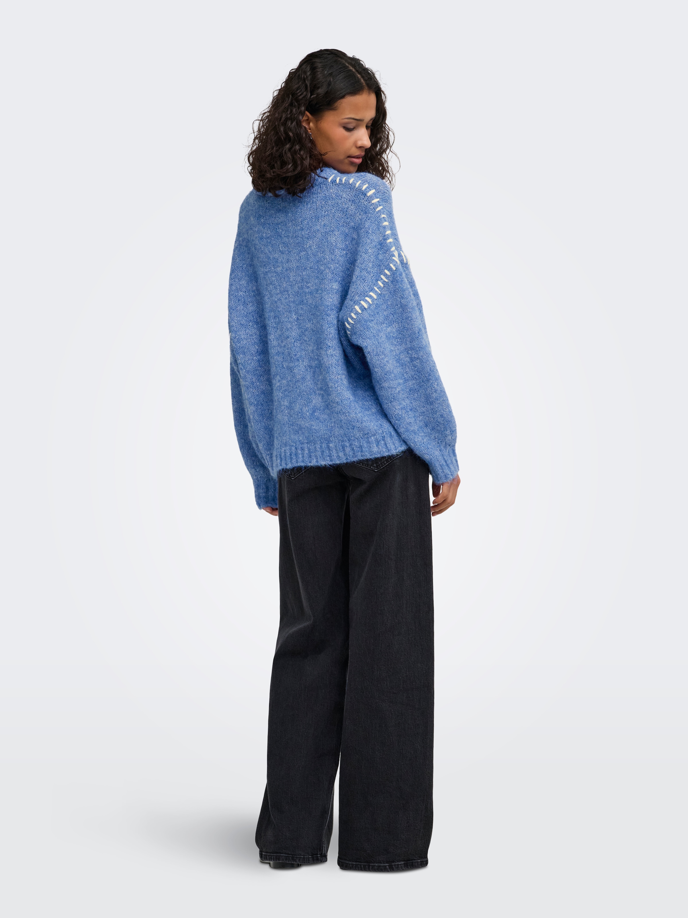 JDY Rundhalspullover »JDYZOEY LIFE L/S ON STITCH PULL KNT NOOS« mit dekorativen Ziernähten
