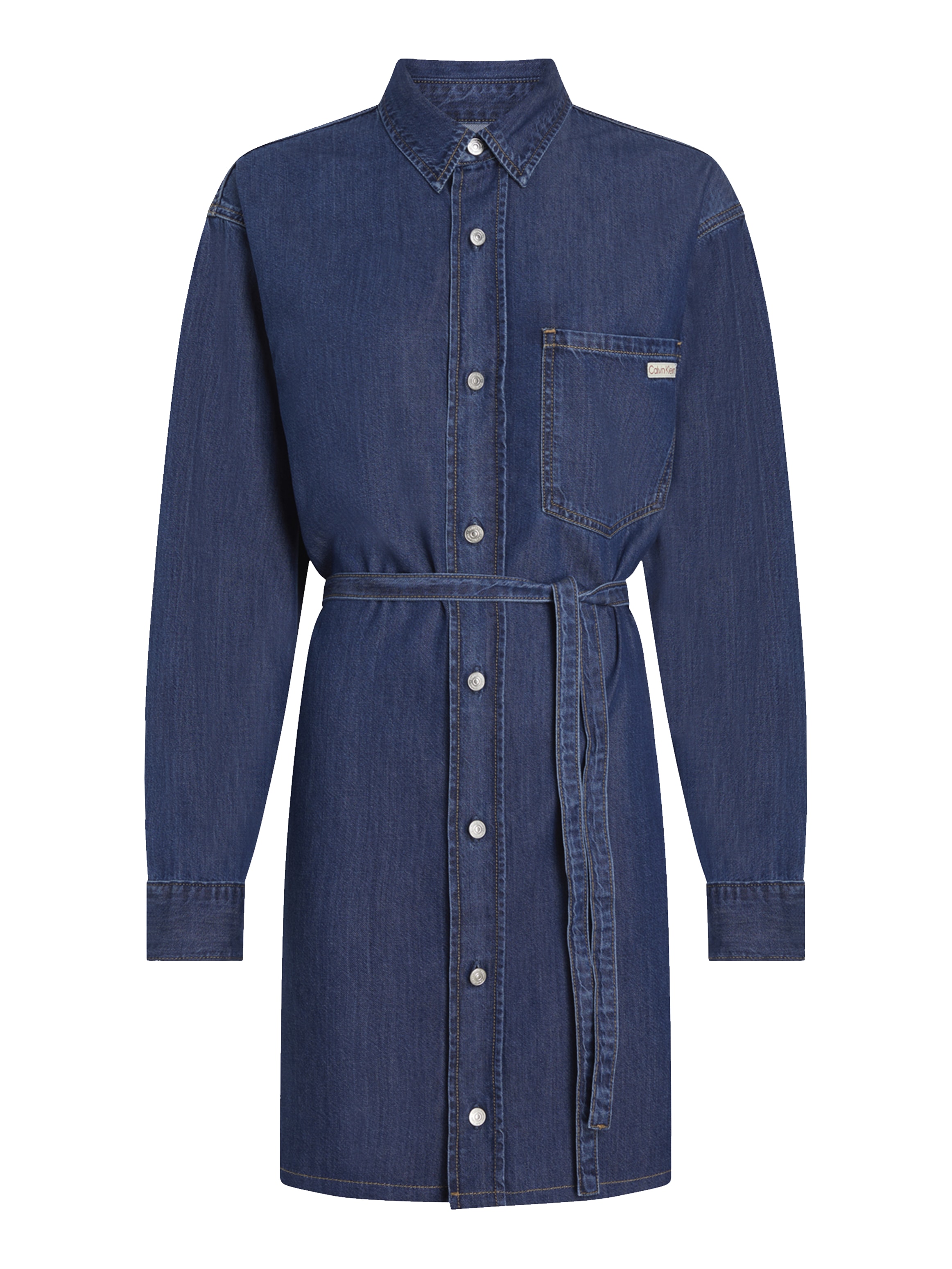 Calvin Klein Jeans Jeanskleid »BELTED TENCEL DENIM SHIRT DRESS«, mit Logostickerei