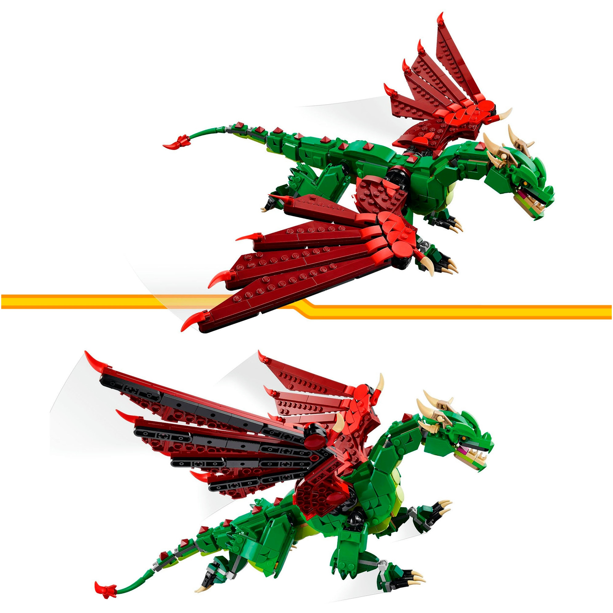 LEGO® Konstruktionsspielsteine »Grüner Drache (31161), LEGO Creator«, (715 St.), Made in Europe