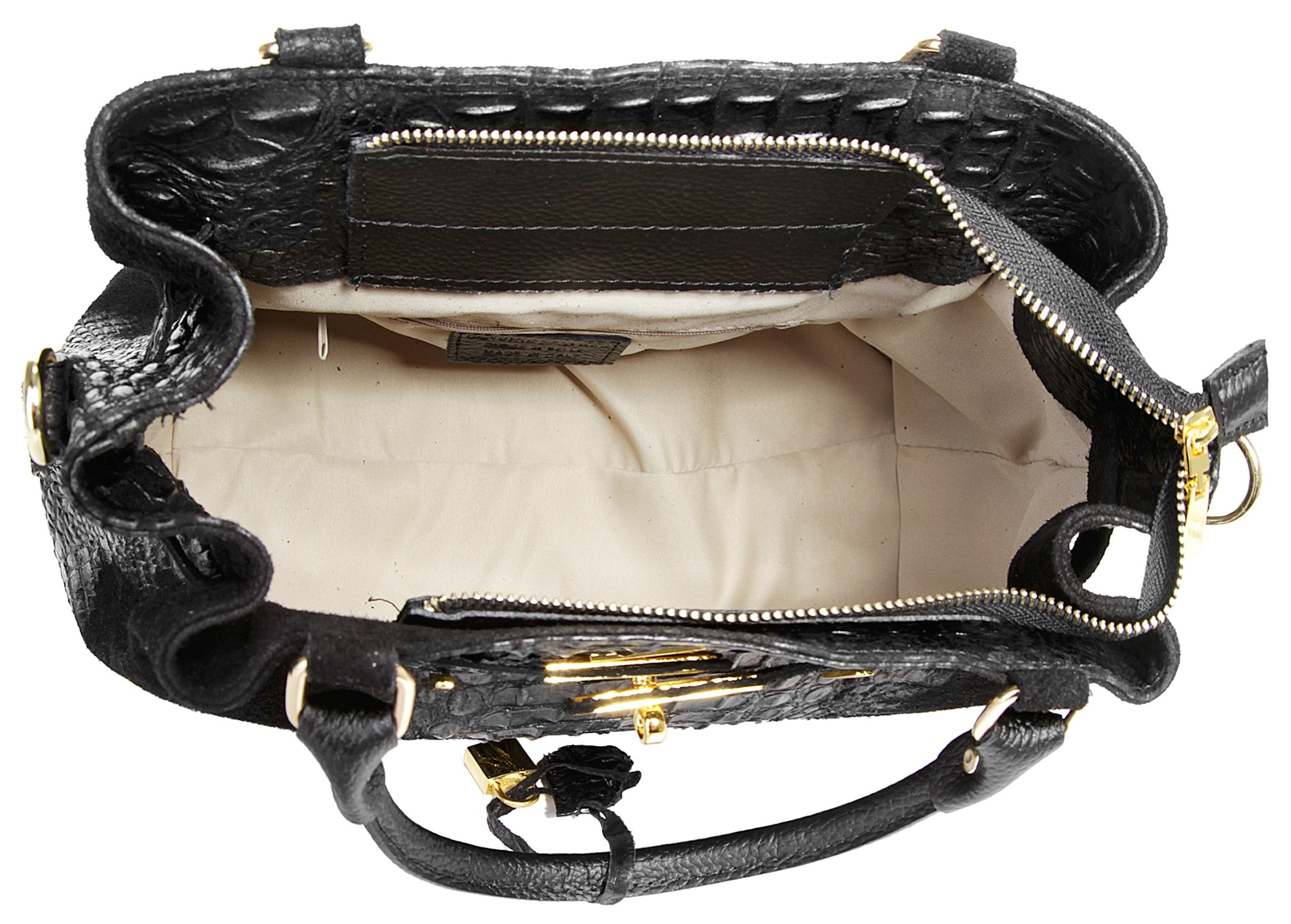 Cluty Henkeltasche, echt Leder, Made in Italy