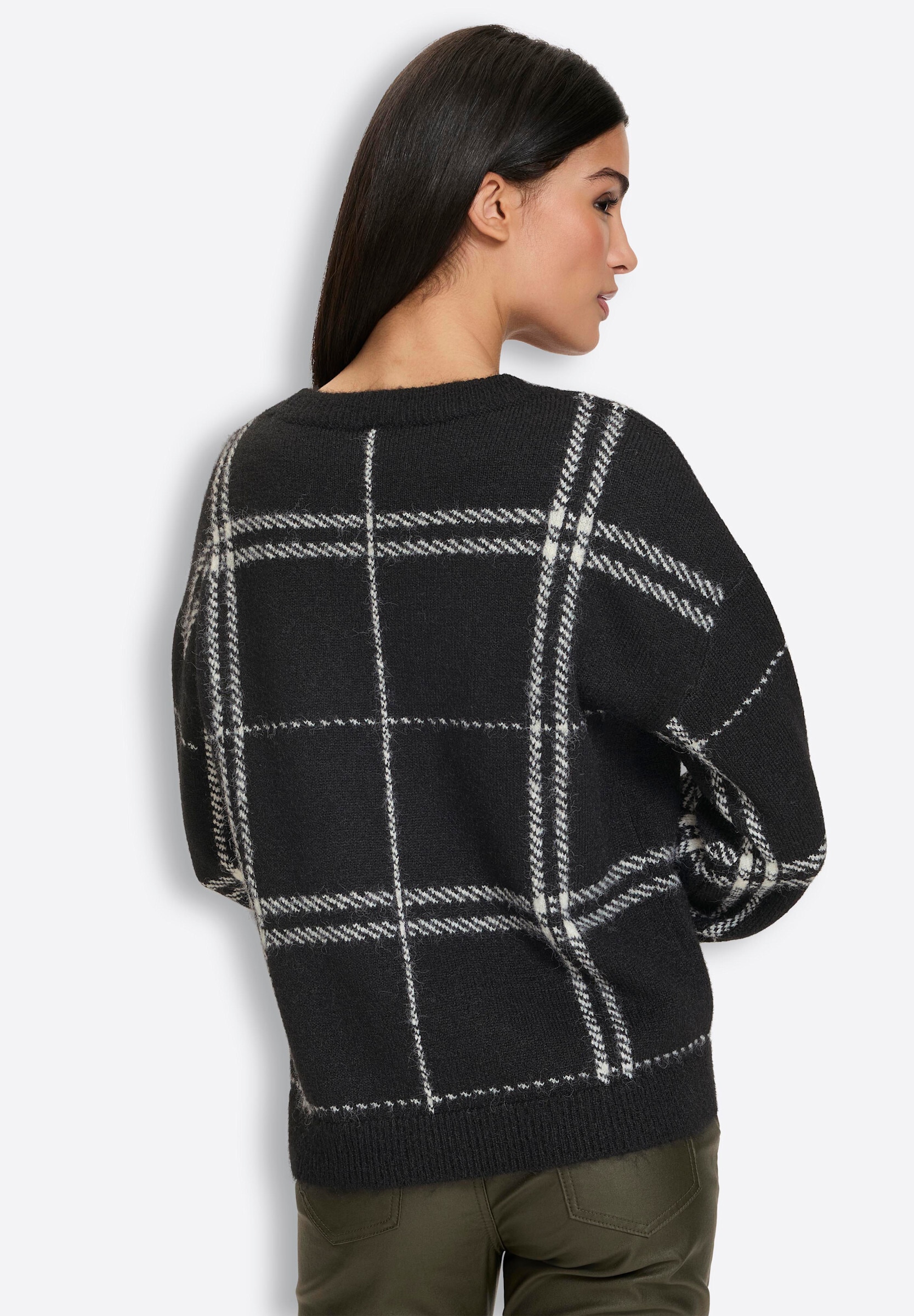 heine Strickjacke »Cardigan Jacquardstrickjacke mit Karomuster«