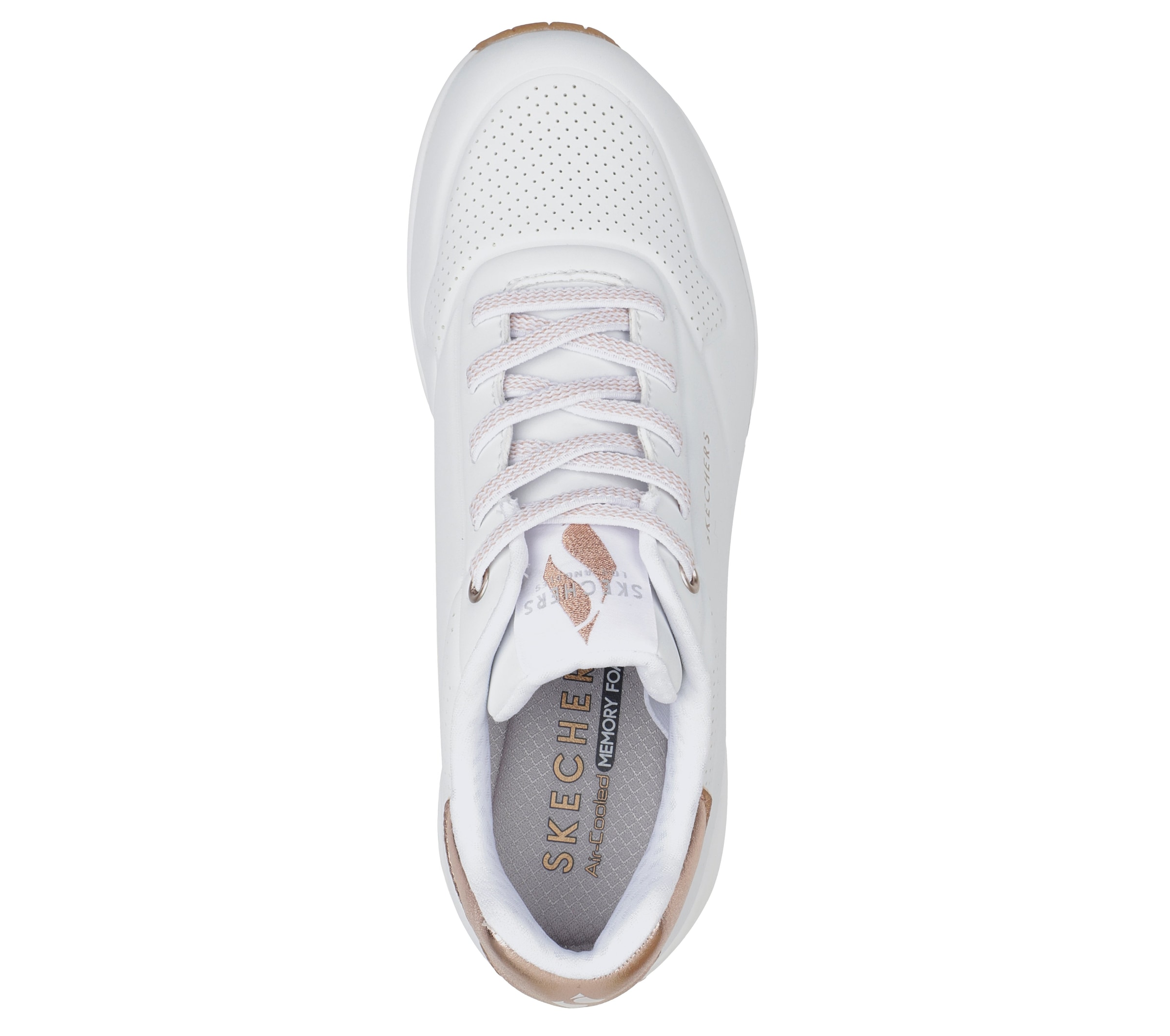 Skechers Slip-On Sneaker »UNO SHIMMER AWAY«  Slipper, Freizeitschuh, Plateausneaker mit modischem Keilabsatz