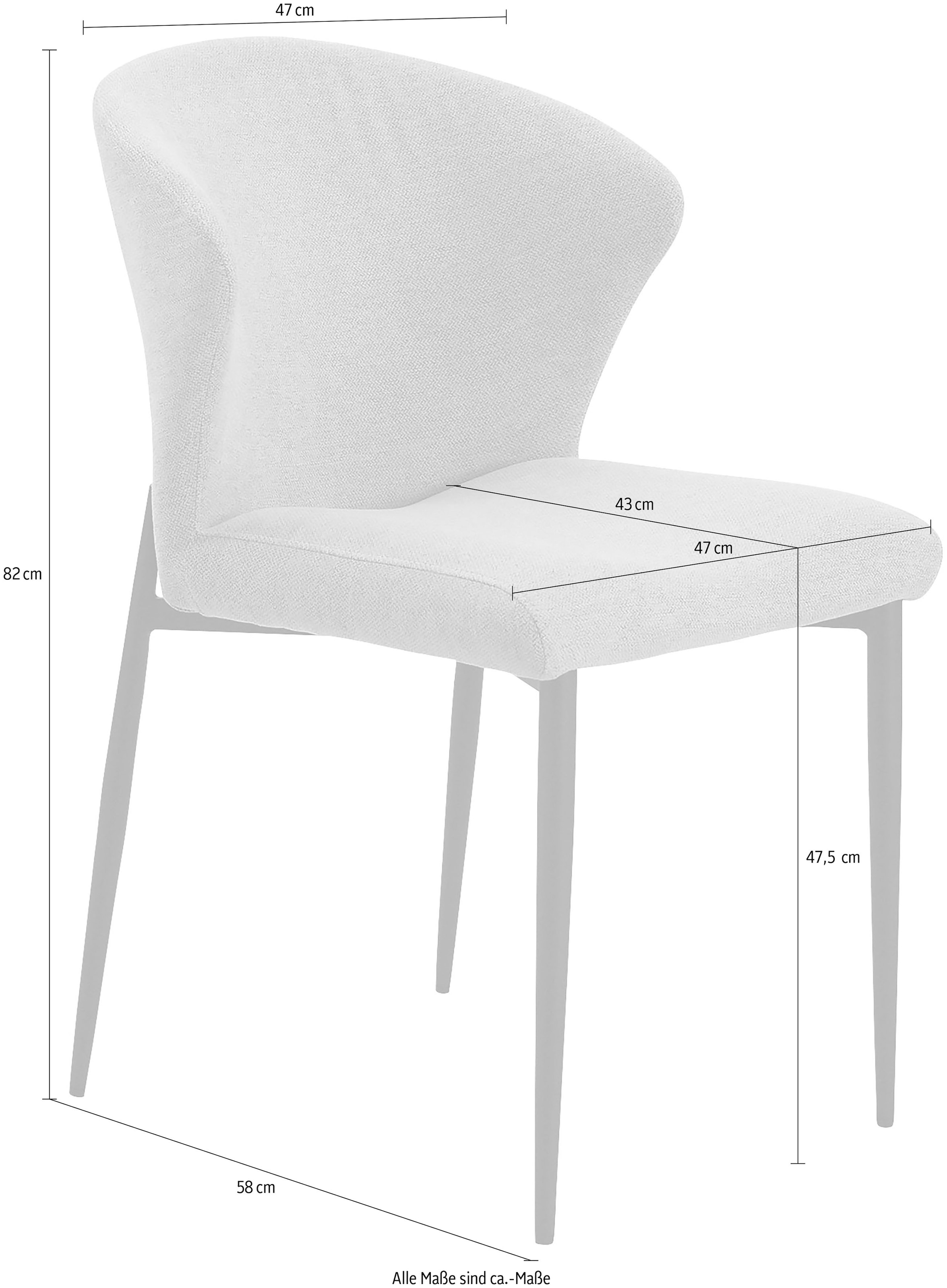 SalesFever Esszimmerstuhl »Dallas 2er-Set«, (Set), 2 St., Strukturstoff, mit Metallgestell, B 63, H 87, T 56 cm